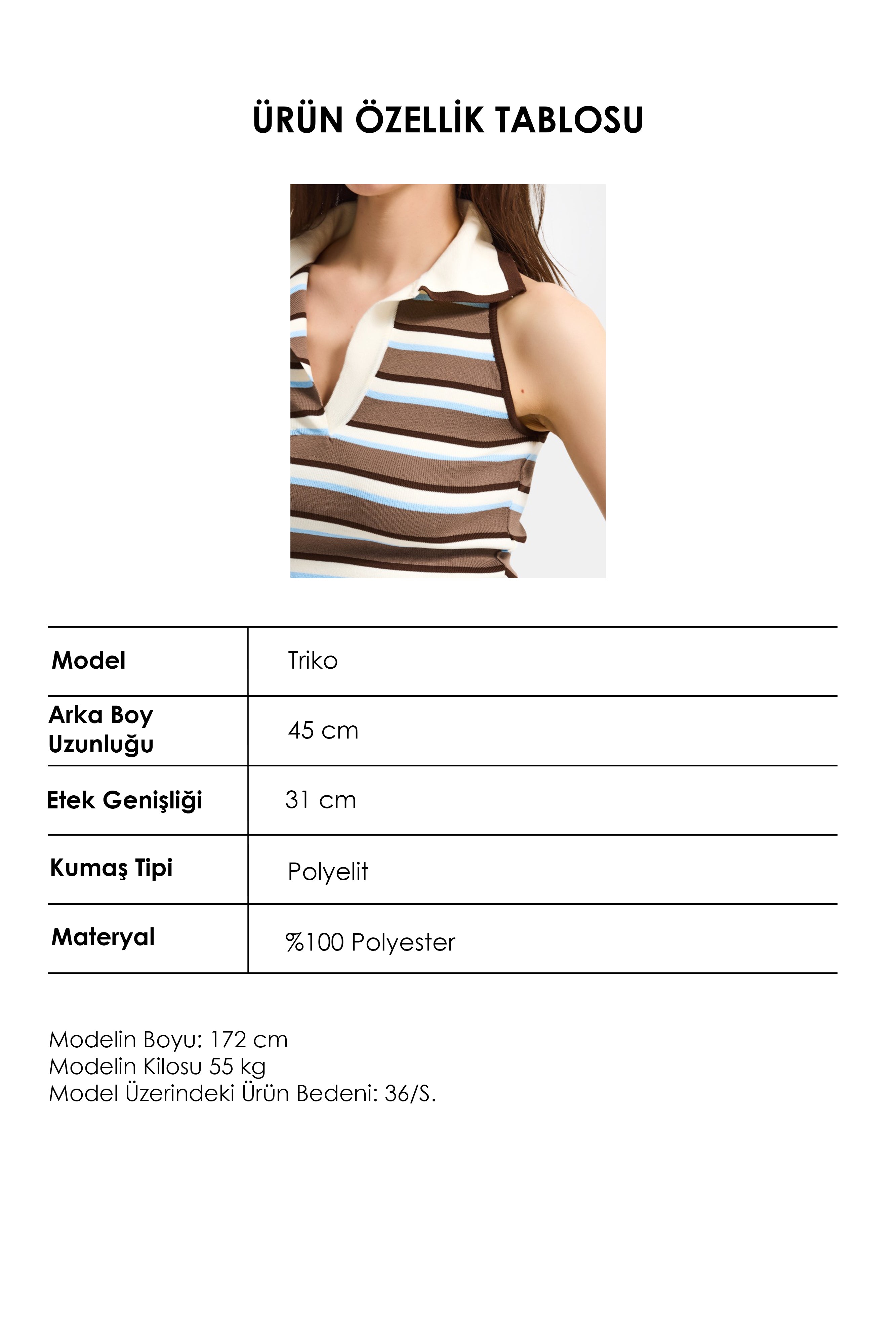 Kadın Mavi Kahve s6-103 Crop Fit Polo Yaka İnce Yazlık Triko Body