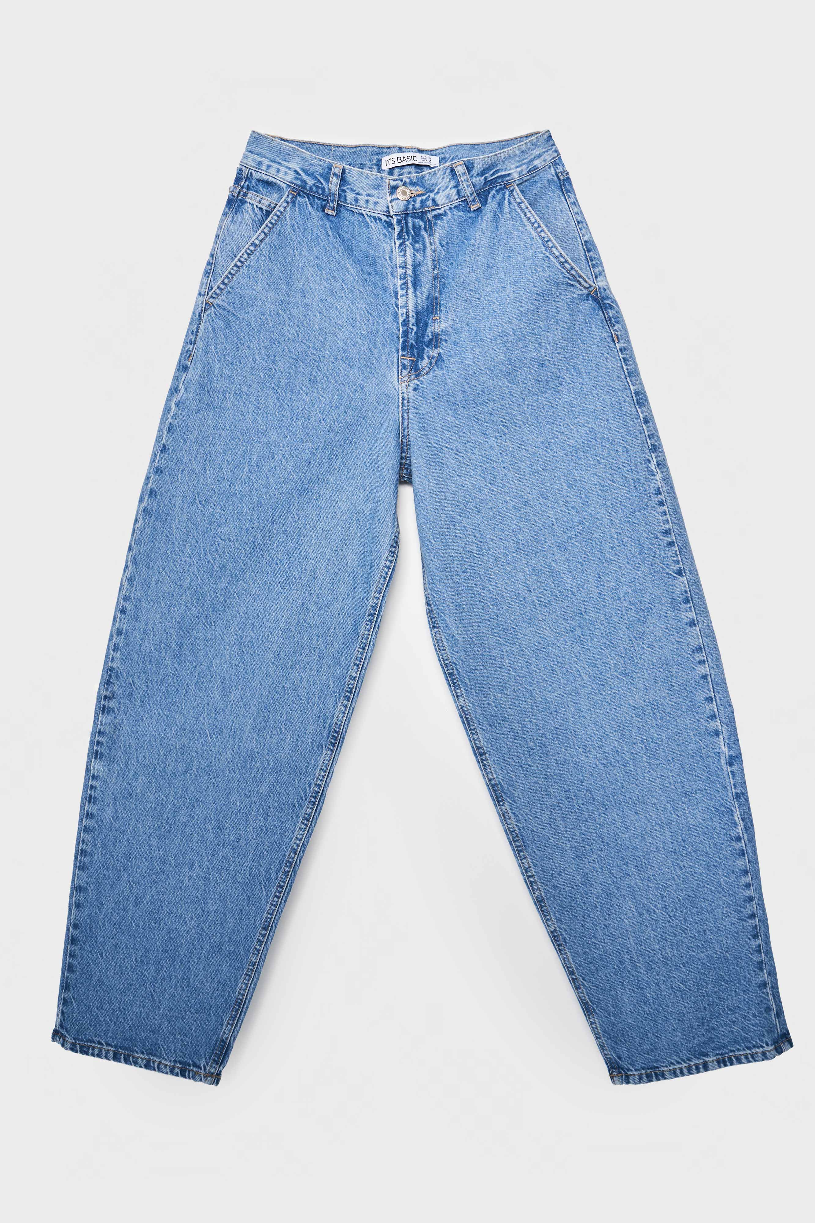 Женские джинсы свободного кроя синего цвета Juniper 1S5-4, 100% хлопок, приталенный крой