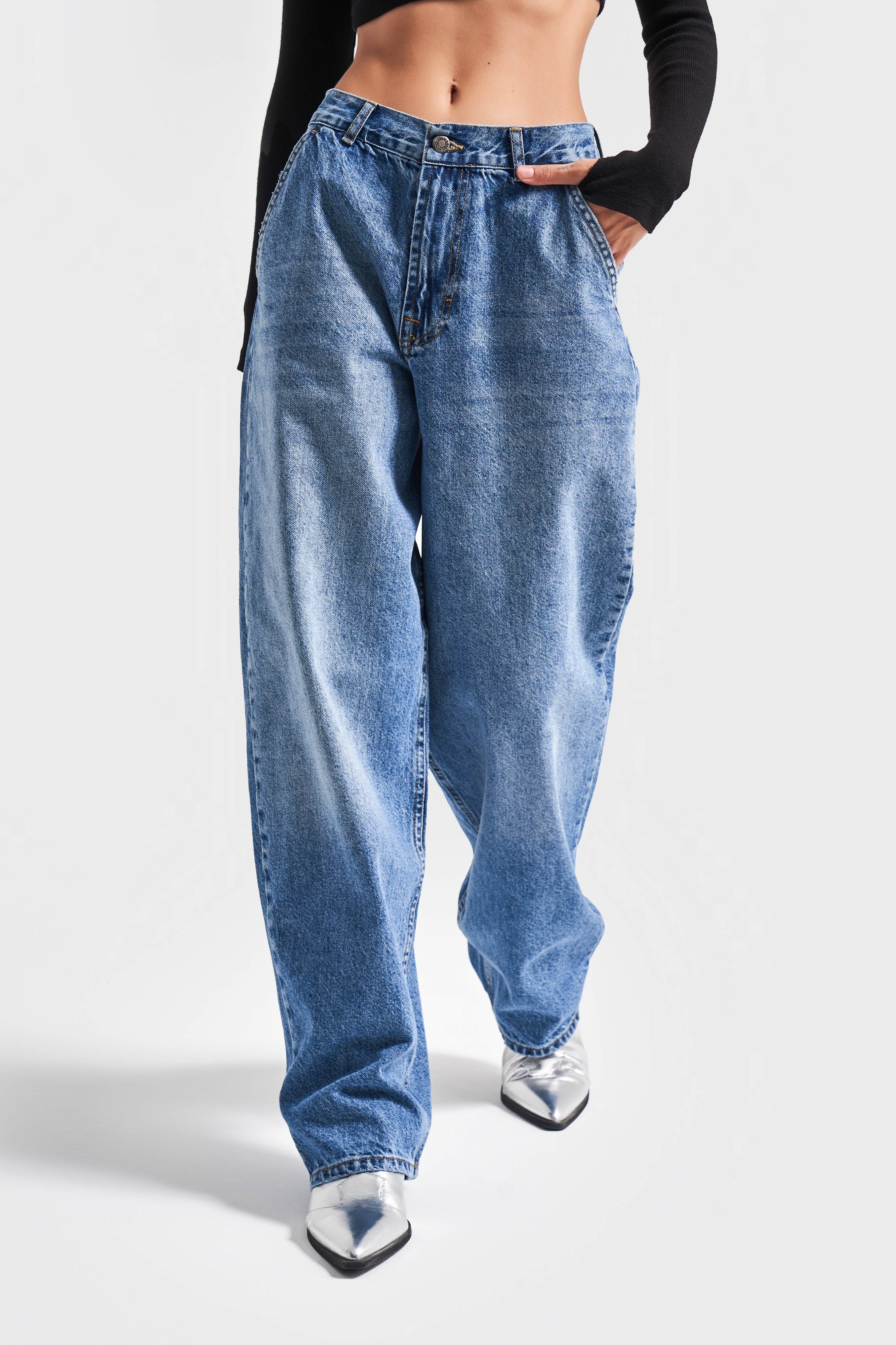 Женские джинсы синего цвета Juniper 2S54 Skater Fit, 100% хлопок, деним