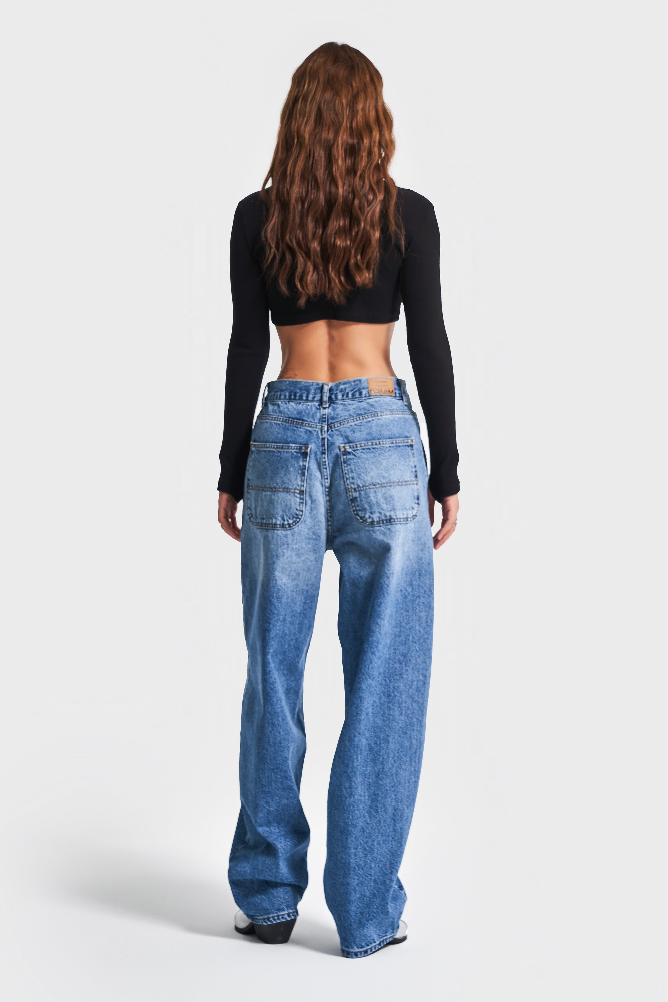 Женские джинсы синего цвета Juniper 2S54 Skater Fit, 100% хлопок, деним