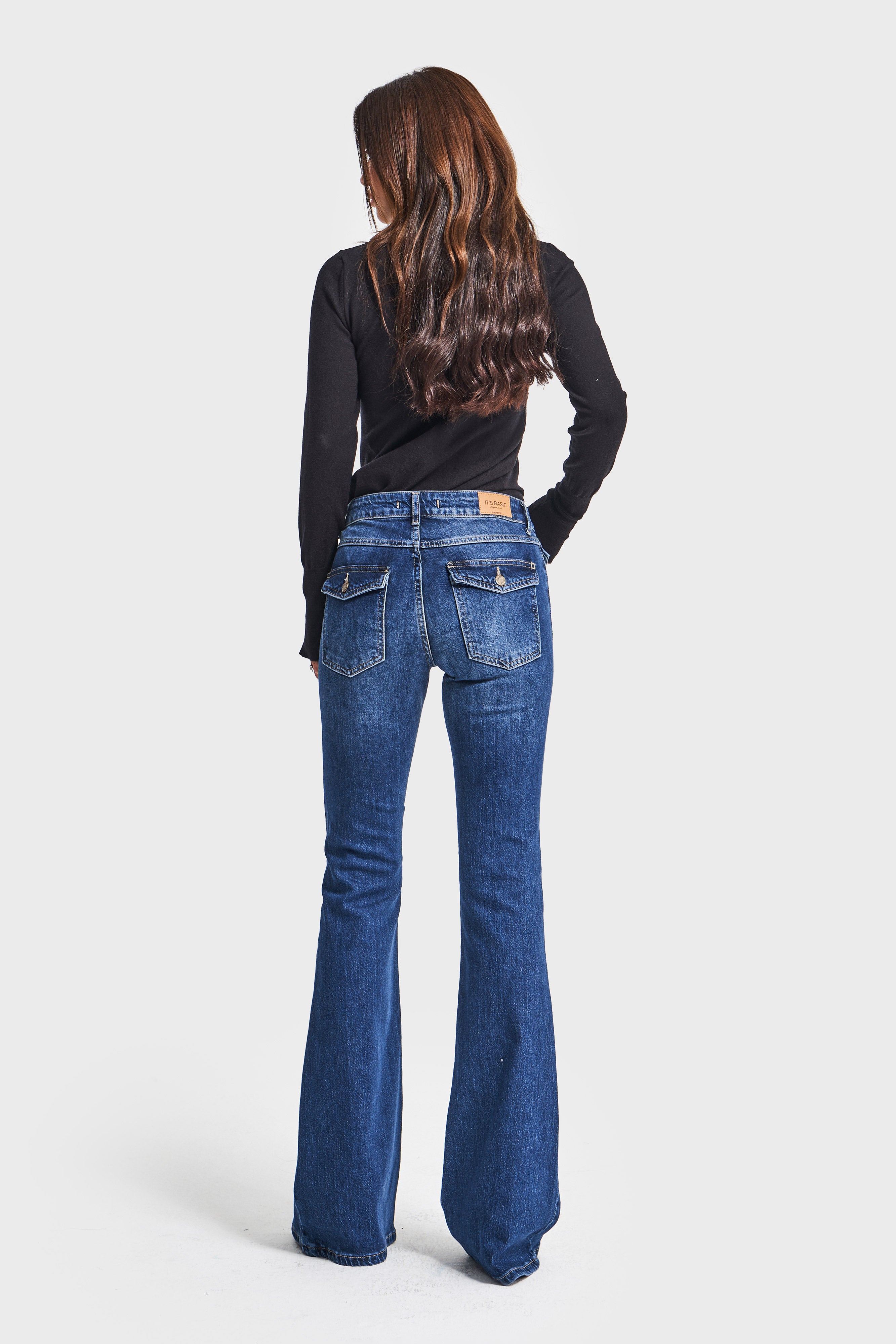 Kadın Mavi Renk 2w5-5 SLN05 Midrise Flare Fit Esnek Kumaş İç Boy 83cm Denim Jean