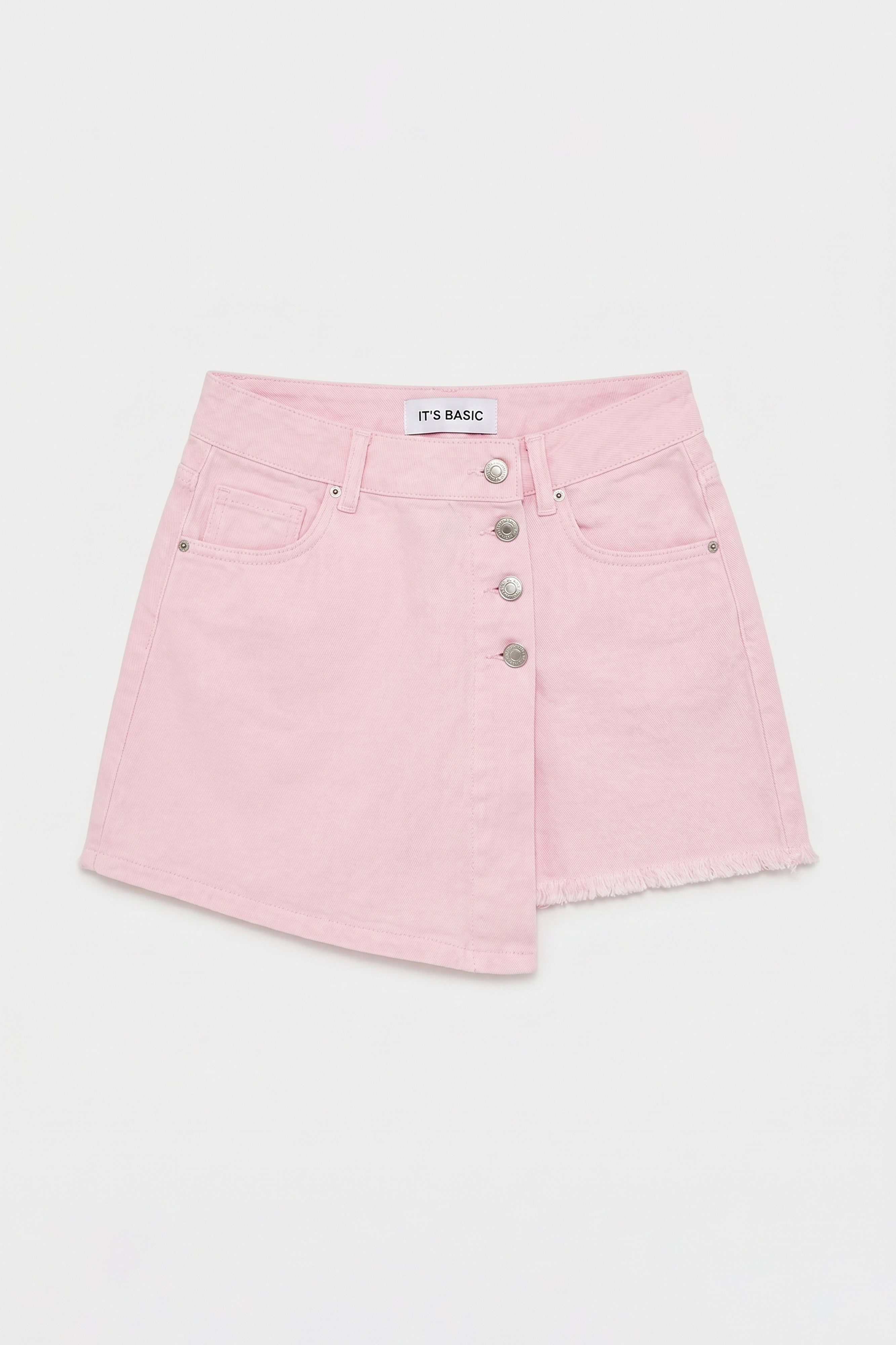 Kadın Pembe 6s6-98 Denim Şort Etek
