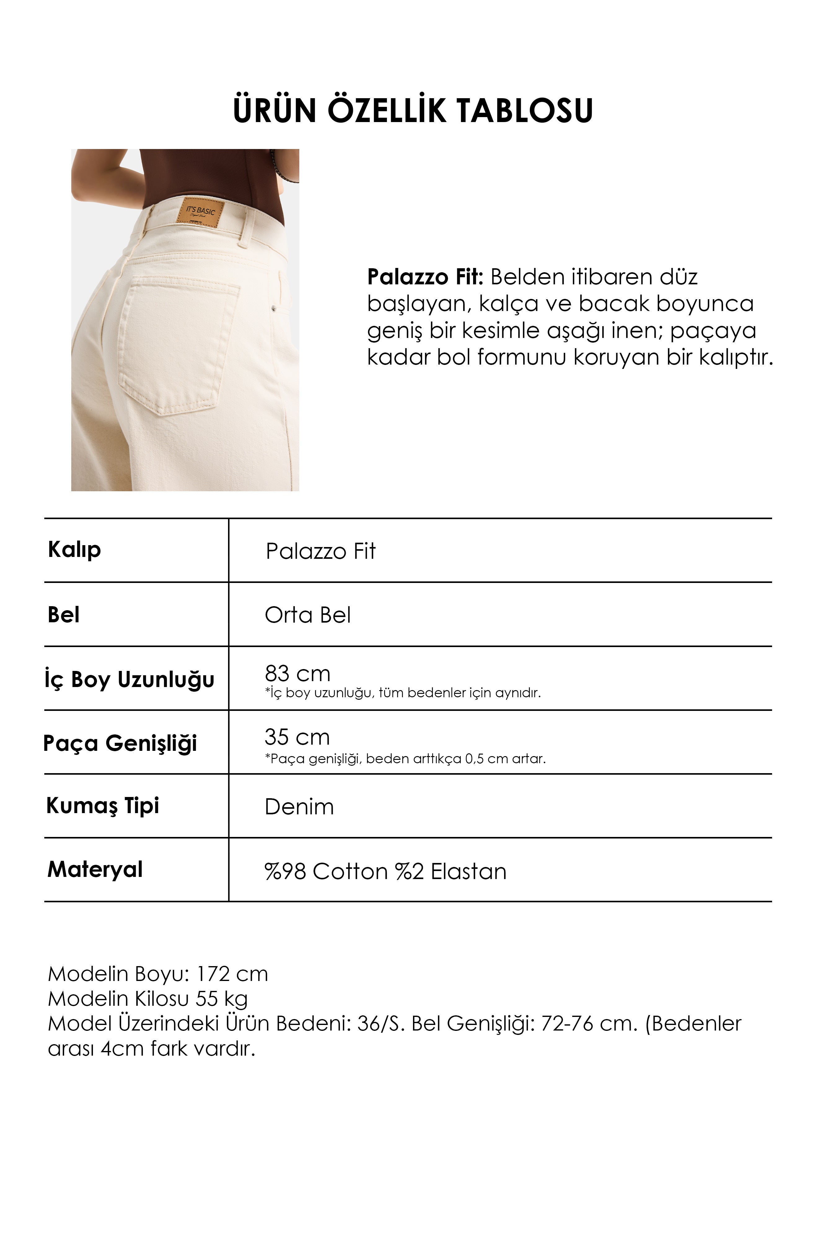 Kadın Raw 7s6-69 Palazzo Fit Elastan Kumaş Denim Jean