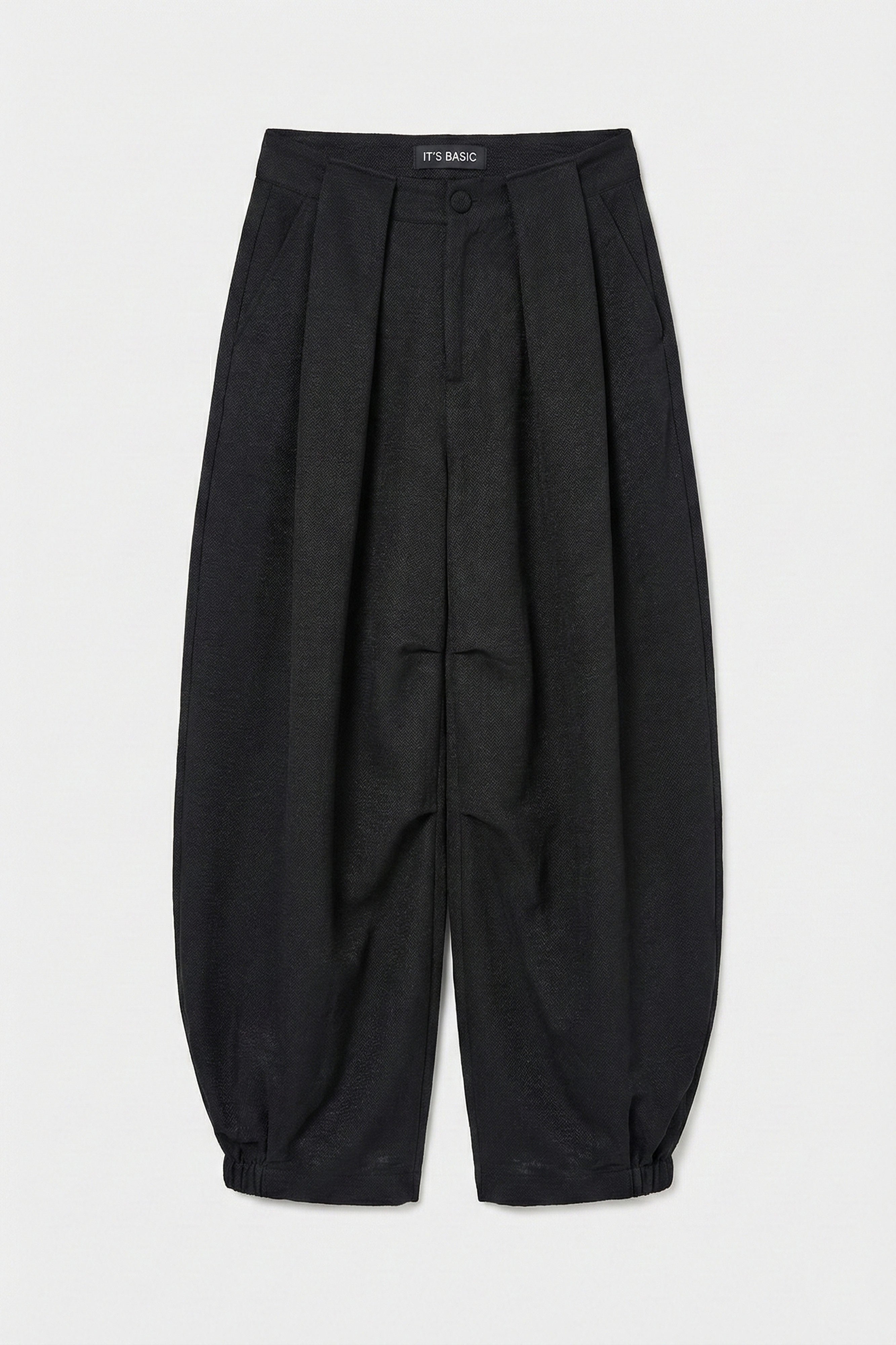 Kadın Siyah Balon Fit Viskon Kumaş Özel Tasarım Pantolon