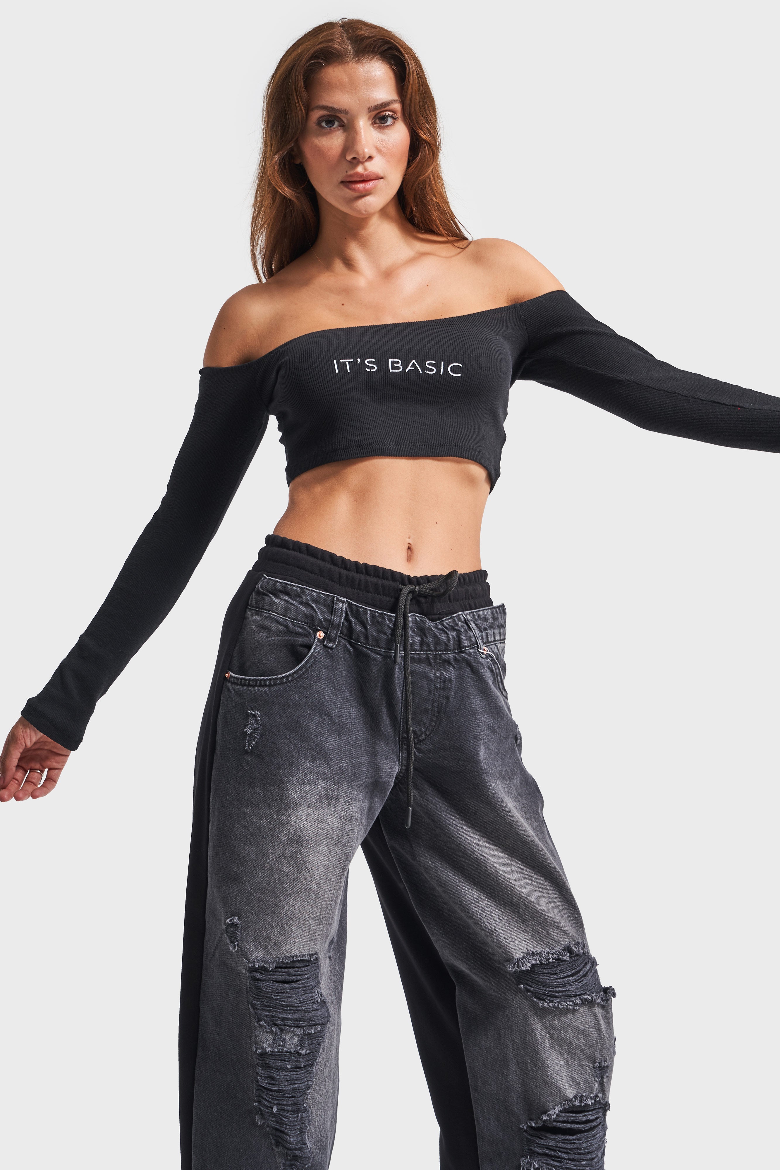 Женский черный цвет 10w48 шт. Ткань Дизайн Jogger Denim