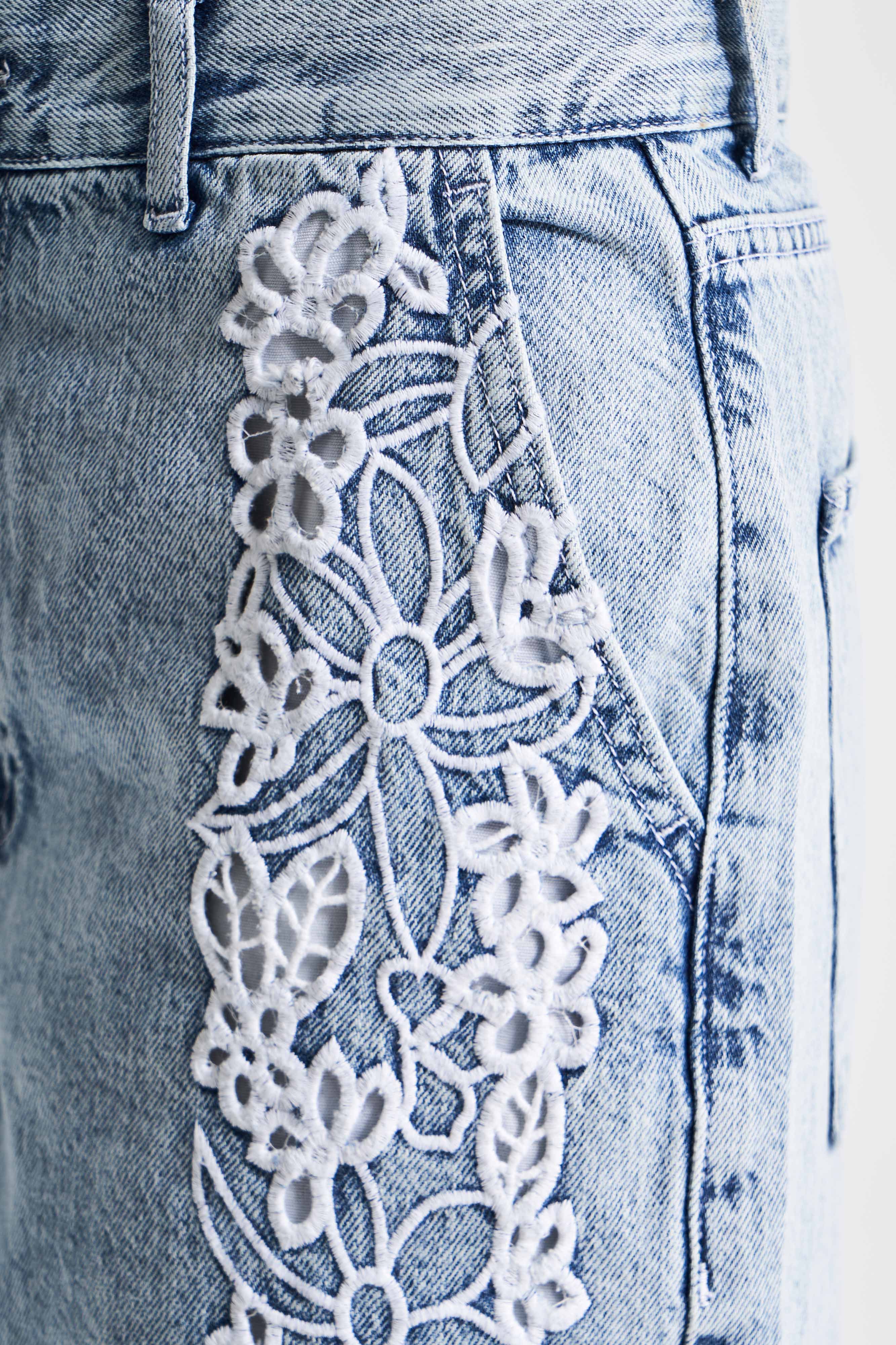 Женские зимние джинсы цвета 3s5-3, кружевные, вышитые, макси, длинные, джинсовые шорты-бермуды