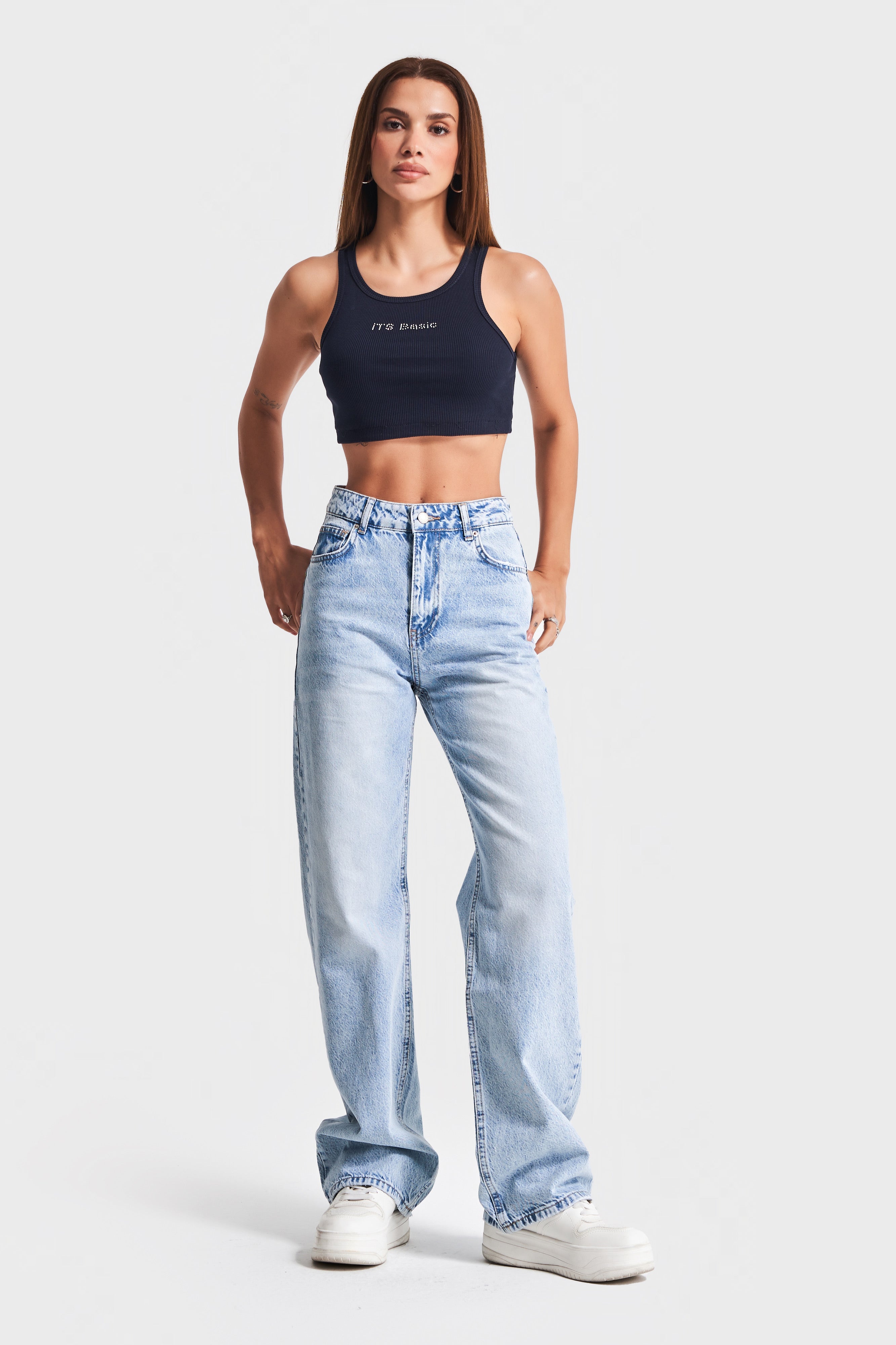 Kadın Snow Kot Rengi 4S5-27 Loose Fit %100 Koton Denim