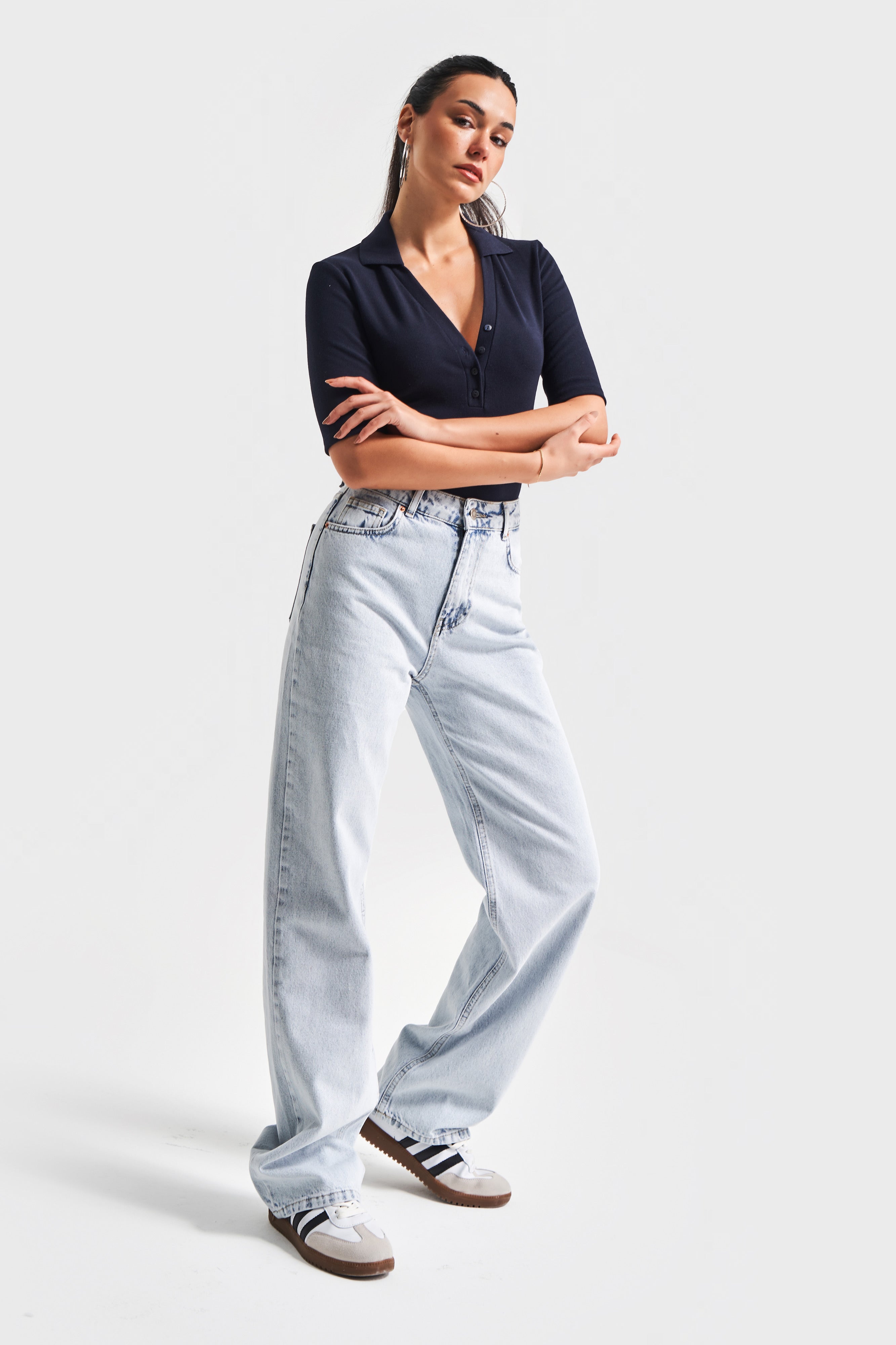 Kadın Snow Kot Rengi Doris 4S5-27 Yüksek Bel %100 Koton Straight Fit Denim Jean