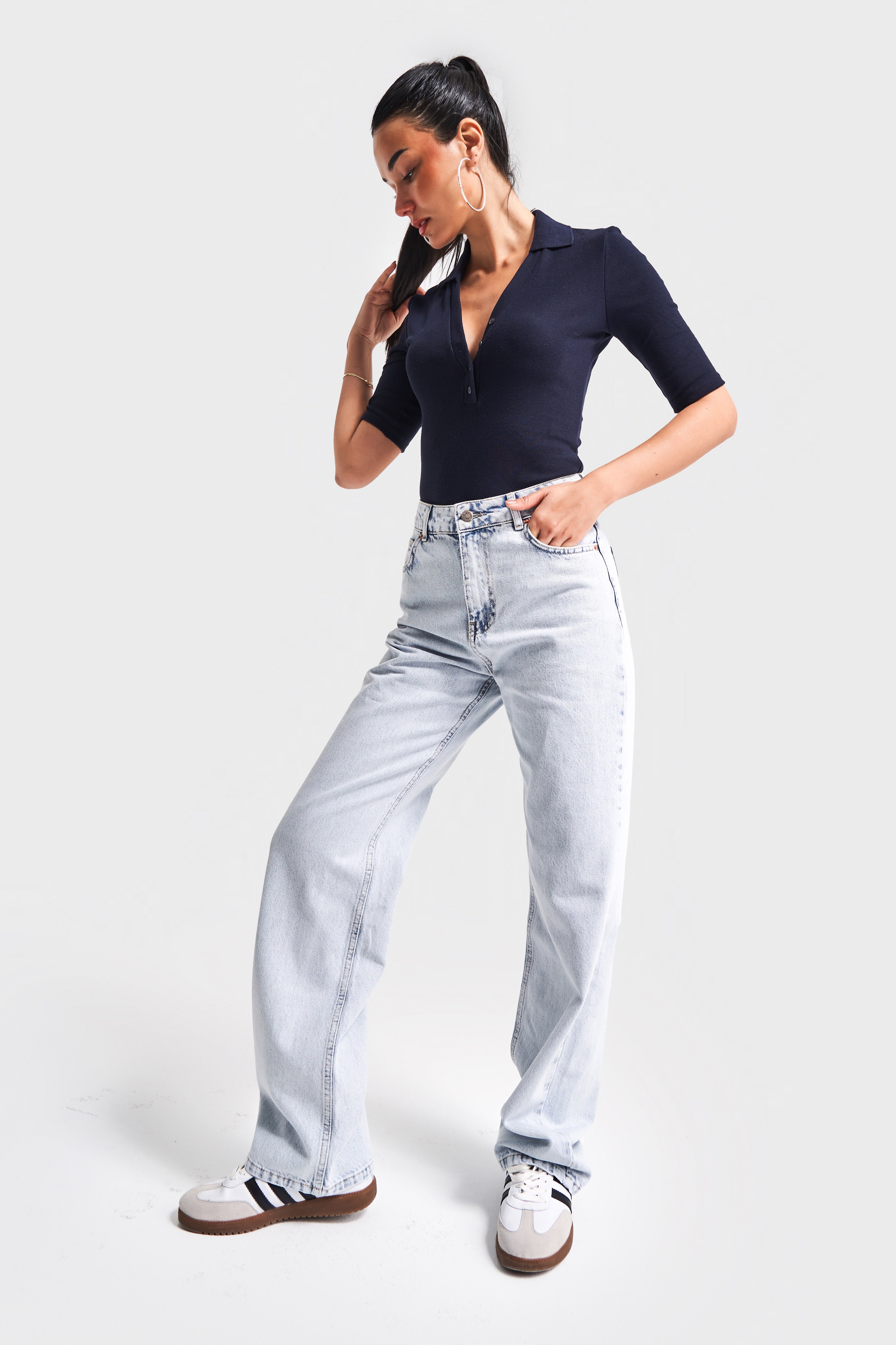 Kadın Snow Kot Rengi Doris 4S5-27 Yüksek Bel %100 Koton Straight Fit Denim Jean