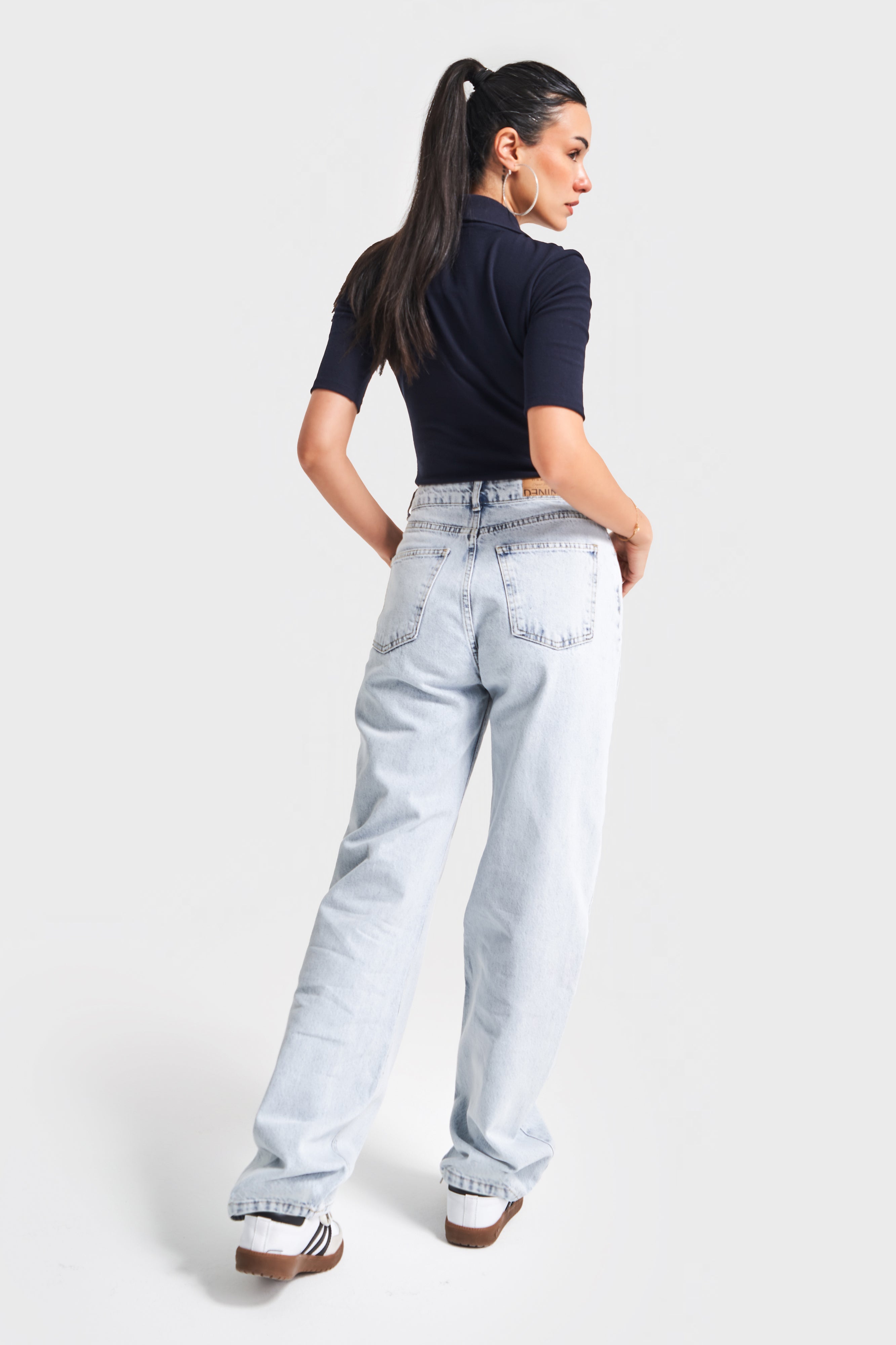 Kadın Snow Kot Rengi Doris 4S5-27 Yüksek Bel %100 Koton Straight Fit Denim Jean