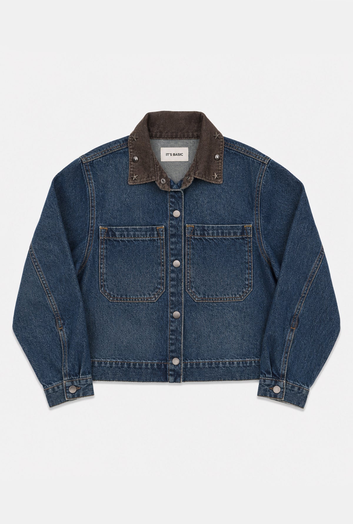 Kadın T-2w6-8 Kemer Boy Aksesuar Detaylı Tasarım Denim Ceket