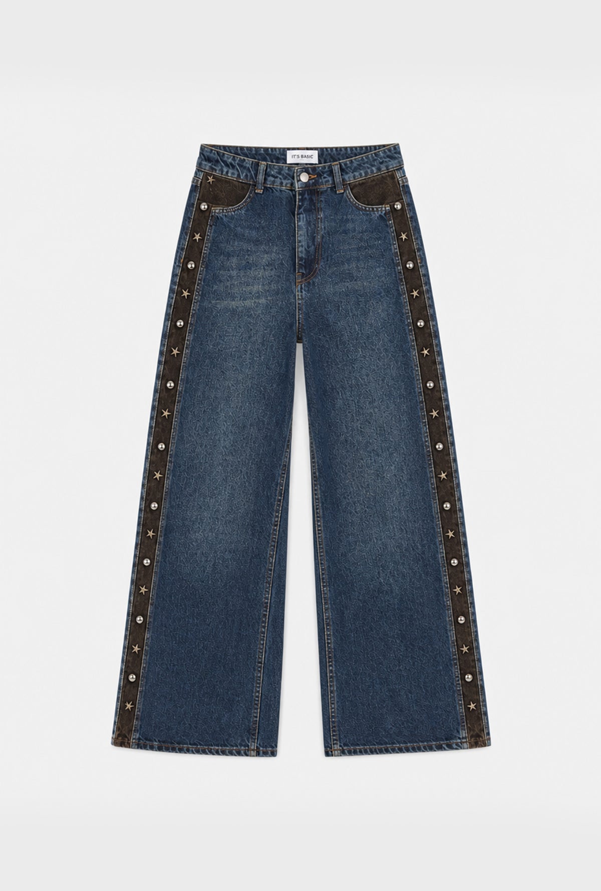 Kadın T-2w6-8 Süper Baggy Aksesuar Detaylı Özel Tasarım Denim Jean