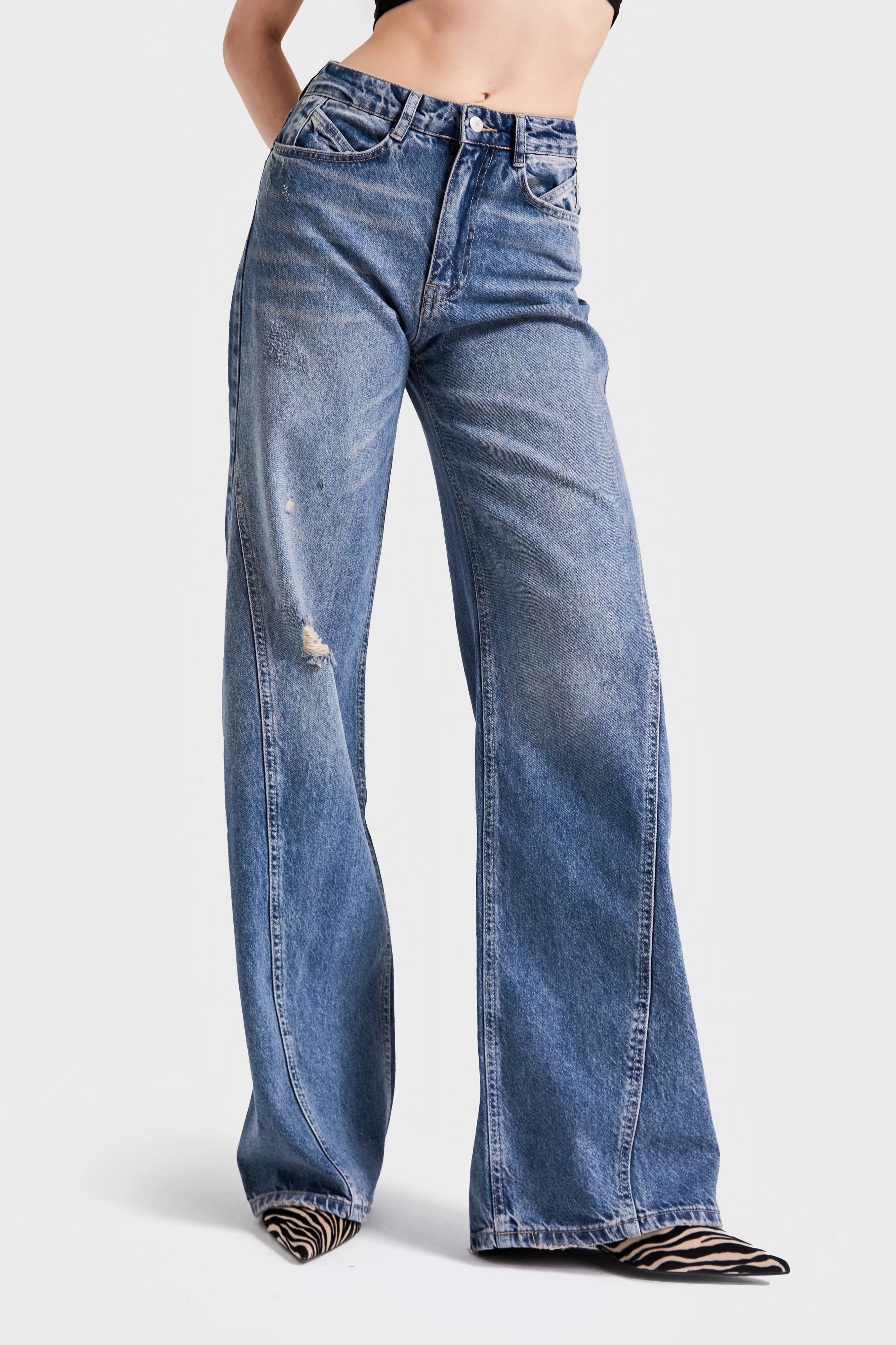 Kadın T.Kot Rengi 10S5-32 Straight Fit Yüksek Bel %100 Koton Denim Jean