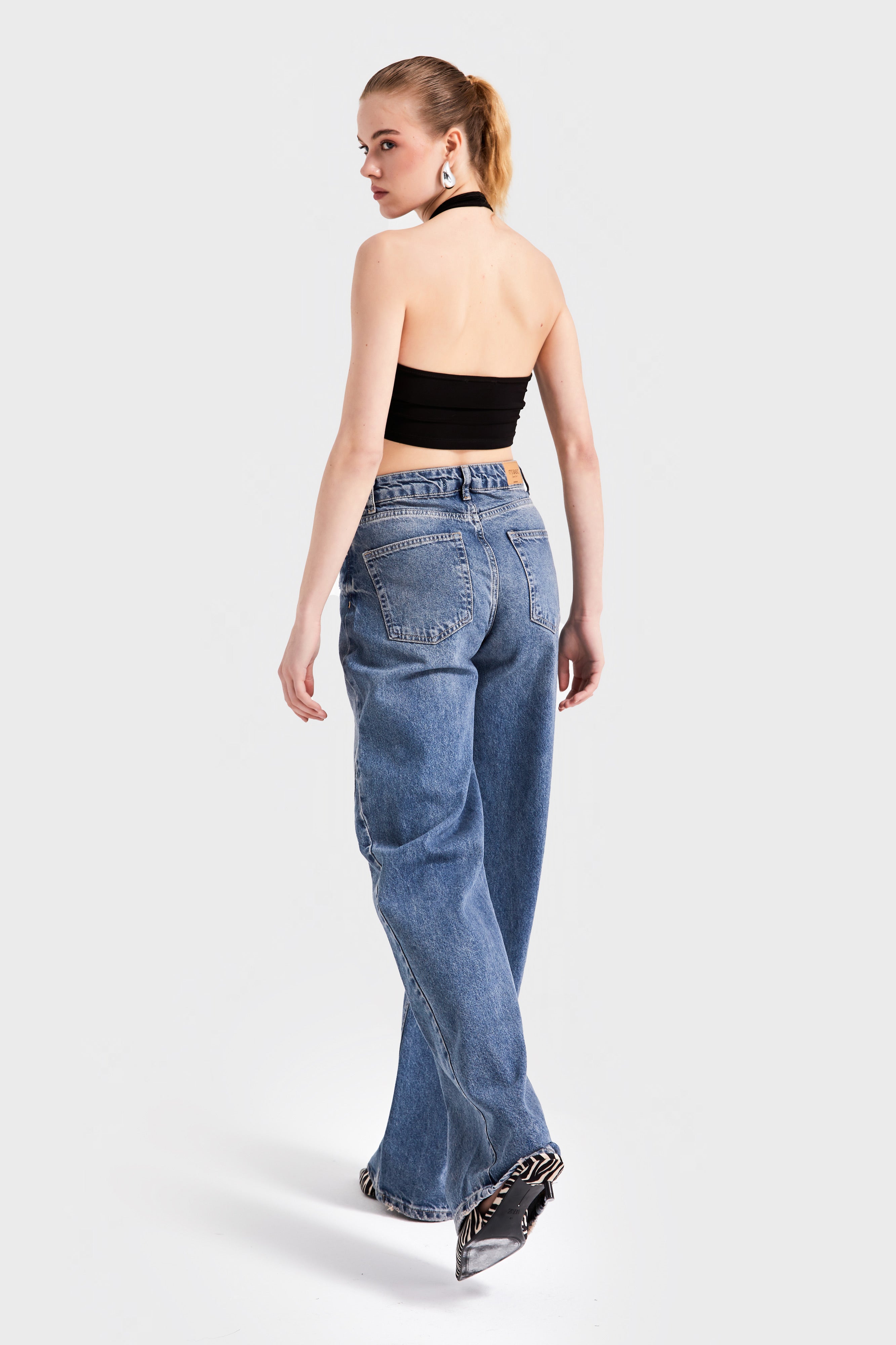 Kadın T.Kot Rengi 10S5-32 Straight Fit Yüksek Bel %100 Koton Denim Jean