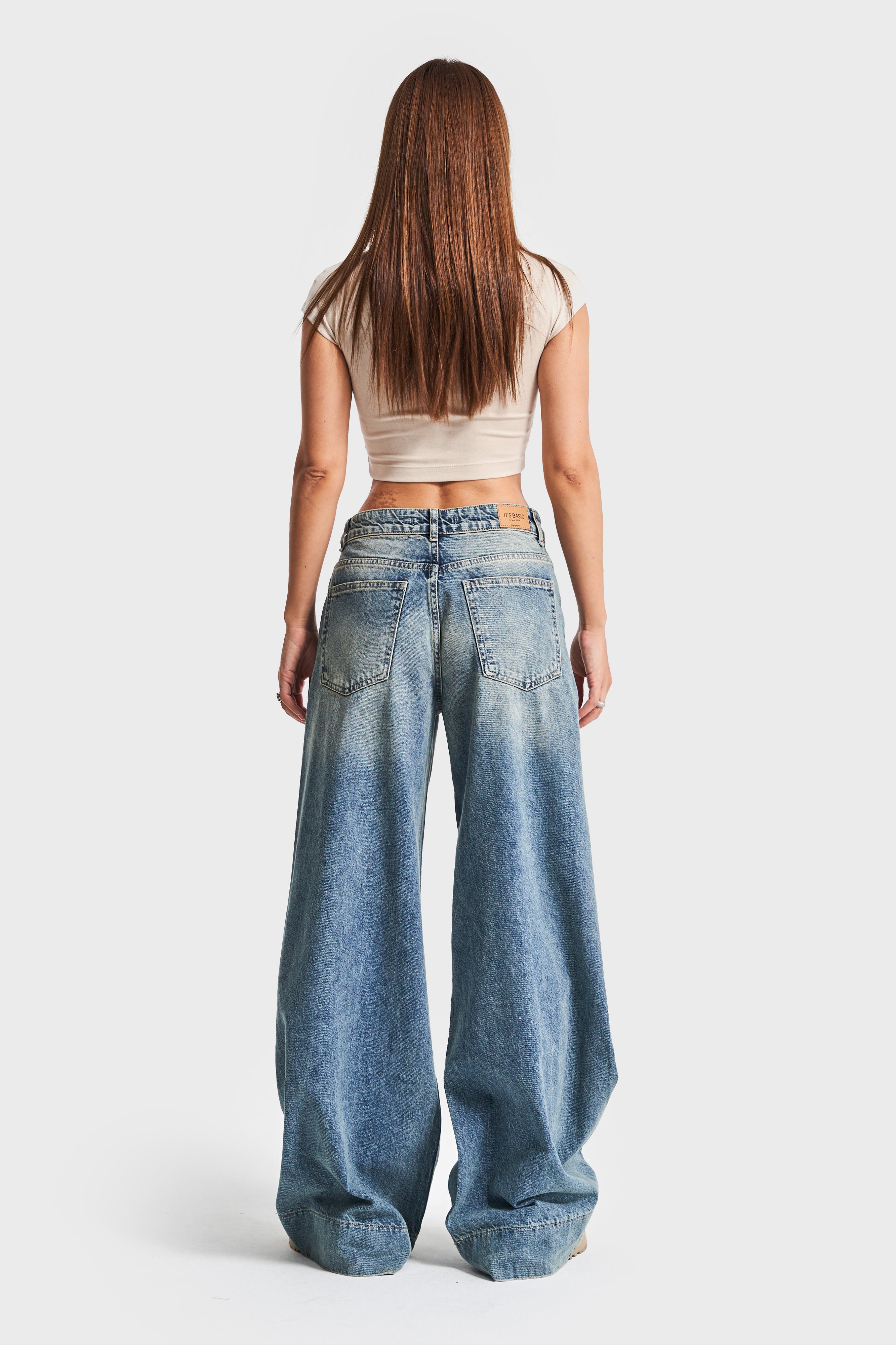 Женские джинсы T.Jeans, цвет 12S5-65, супер-палаццо, 100% хлопок, средняя талия, джинсы