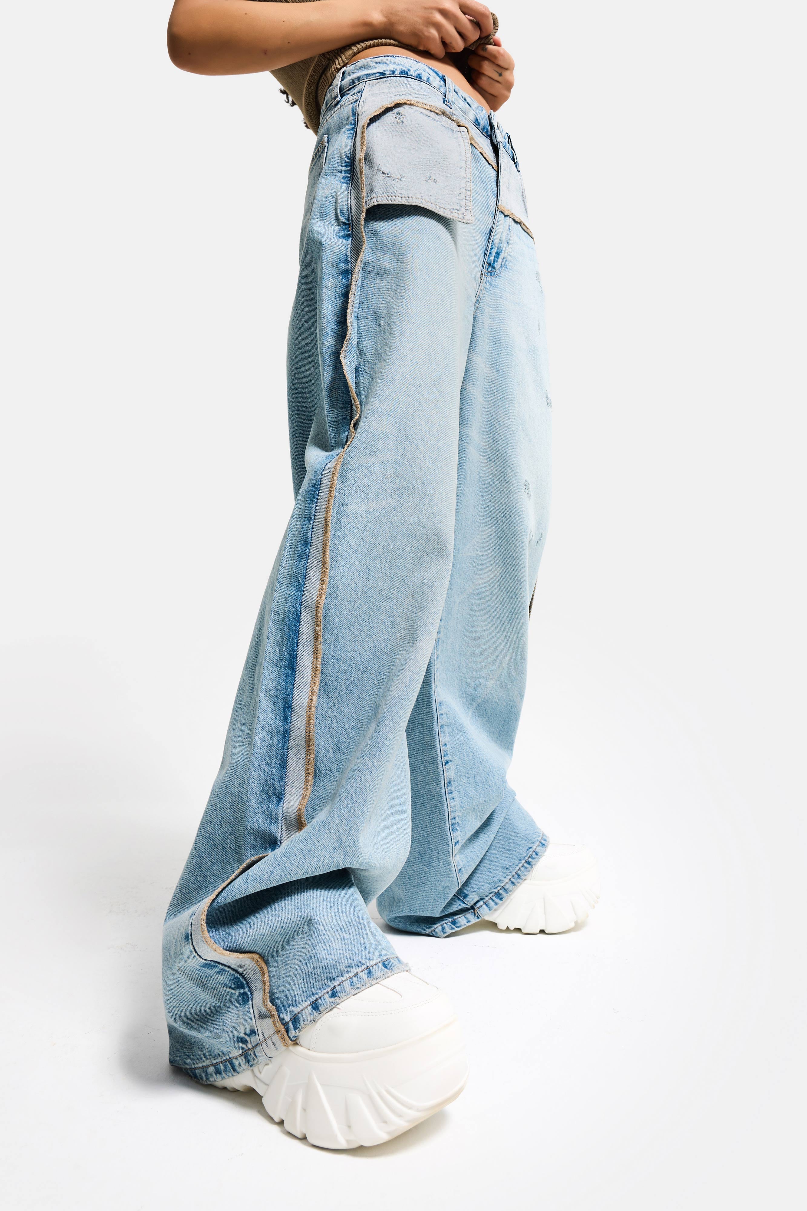 Women's T.Kot Color 12s6-32 Super Baggy Fit Custom Design Denim Jean