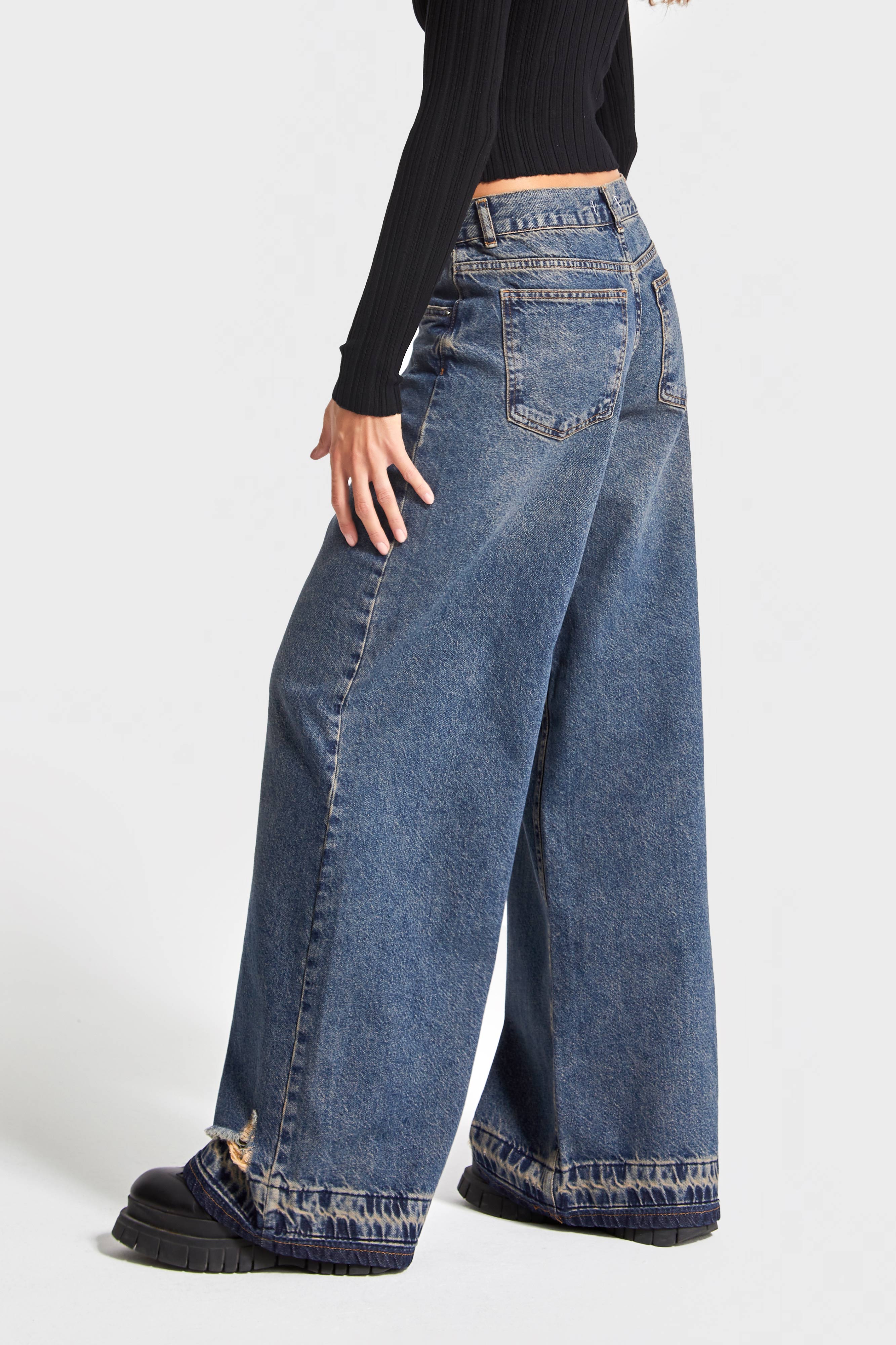 Женские джинсы T.Jeans Color 12w48 Palazzo Fit Ripped Detail Denim