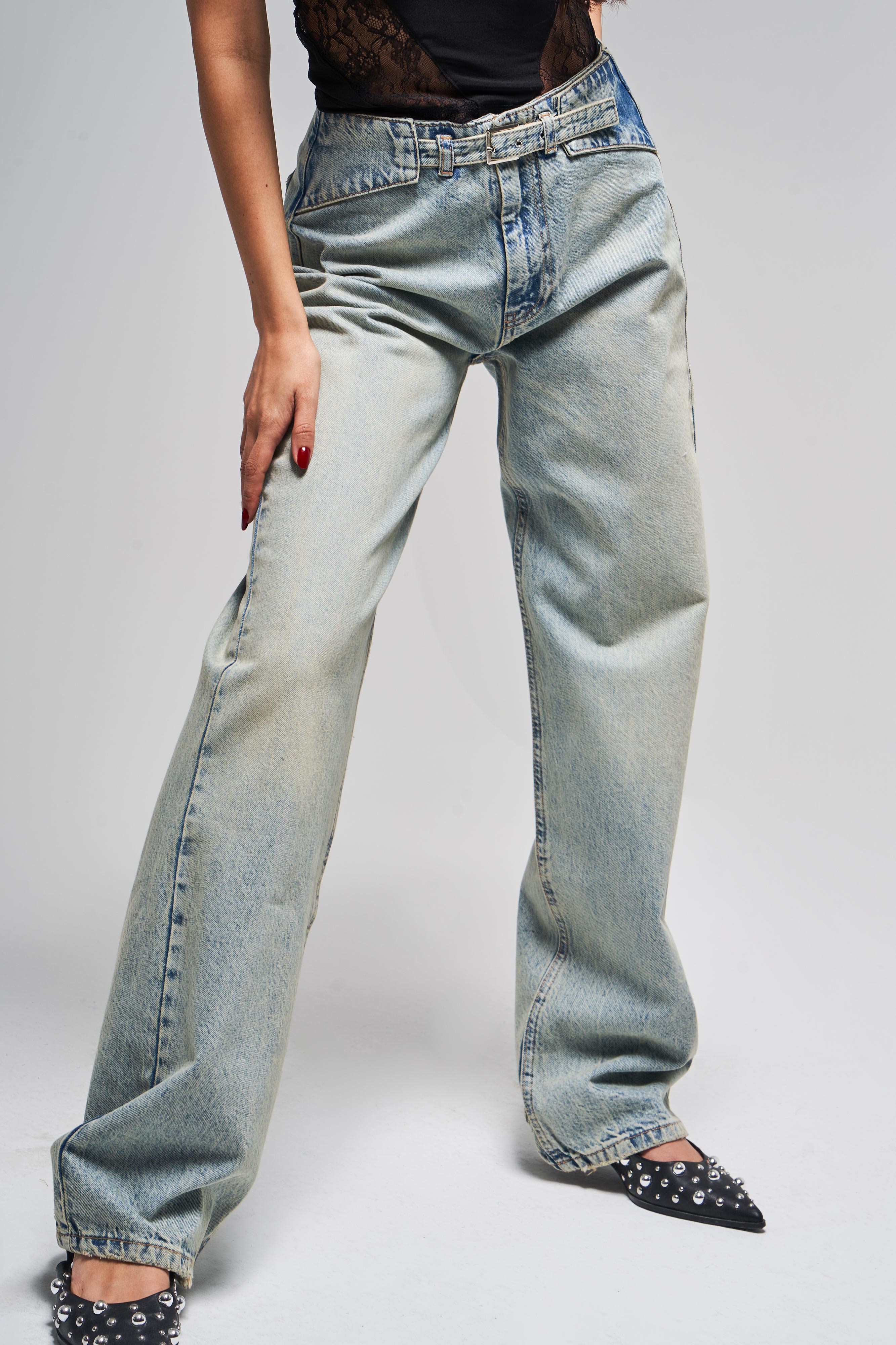 Женские джинсы T. Jeans, цвет 17s5-32, свободный крой, пояс с деталями, внутренняя длина 80 см, 100% хлопок, деним