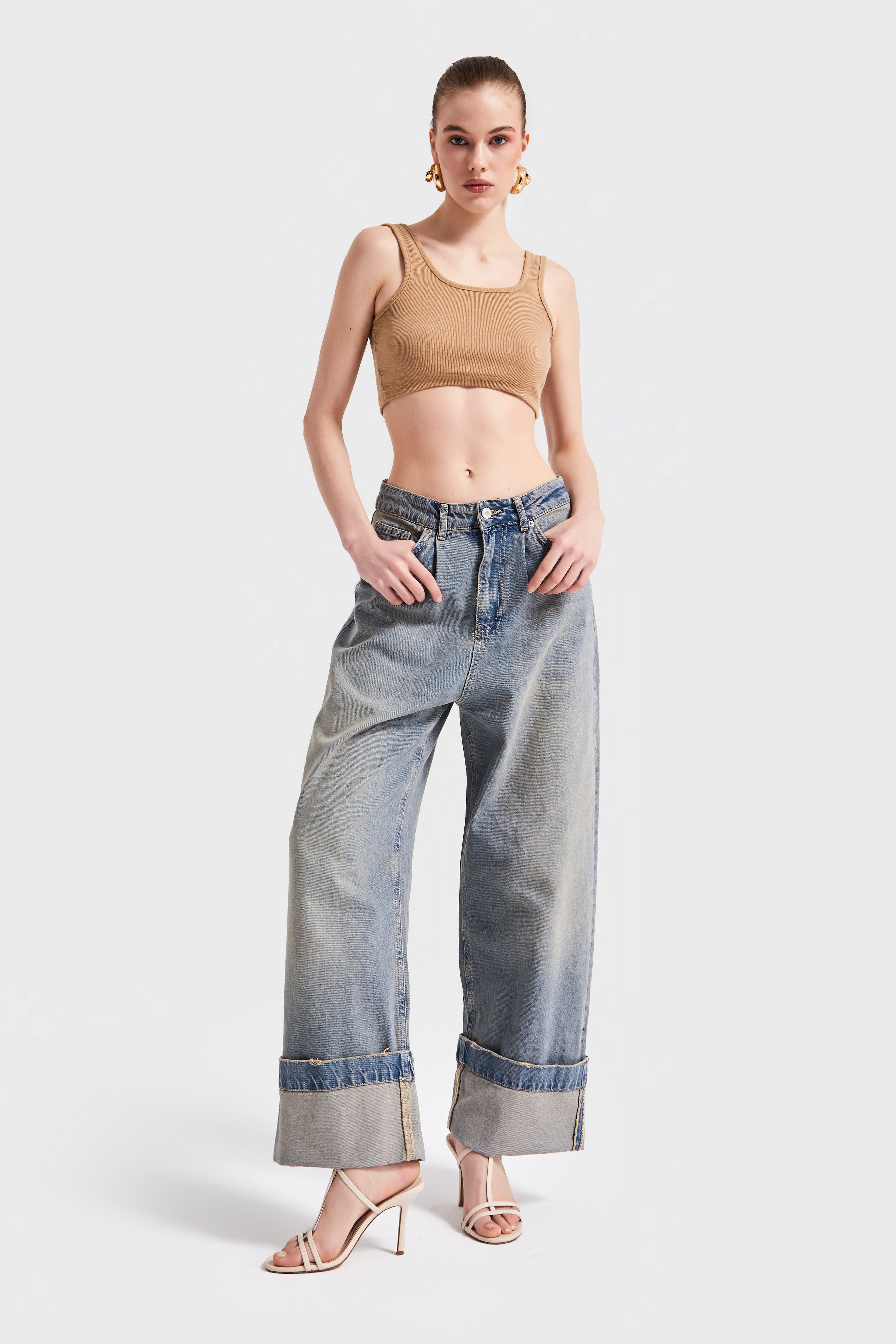 Women's T.Jeans Color 2S5-32 Super Baggy Leg Detail Denim