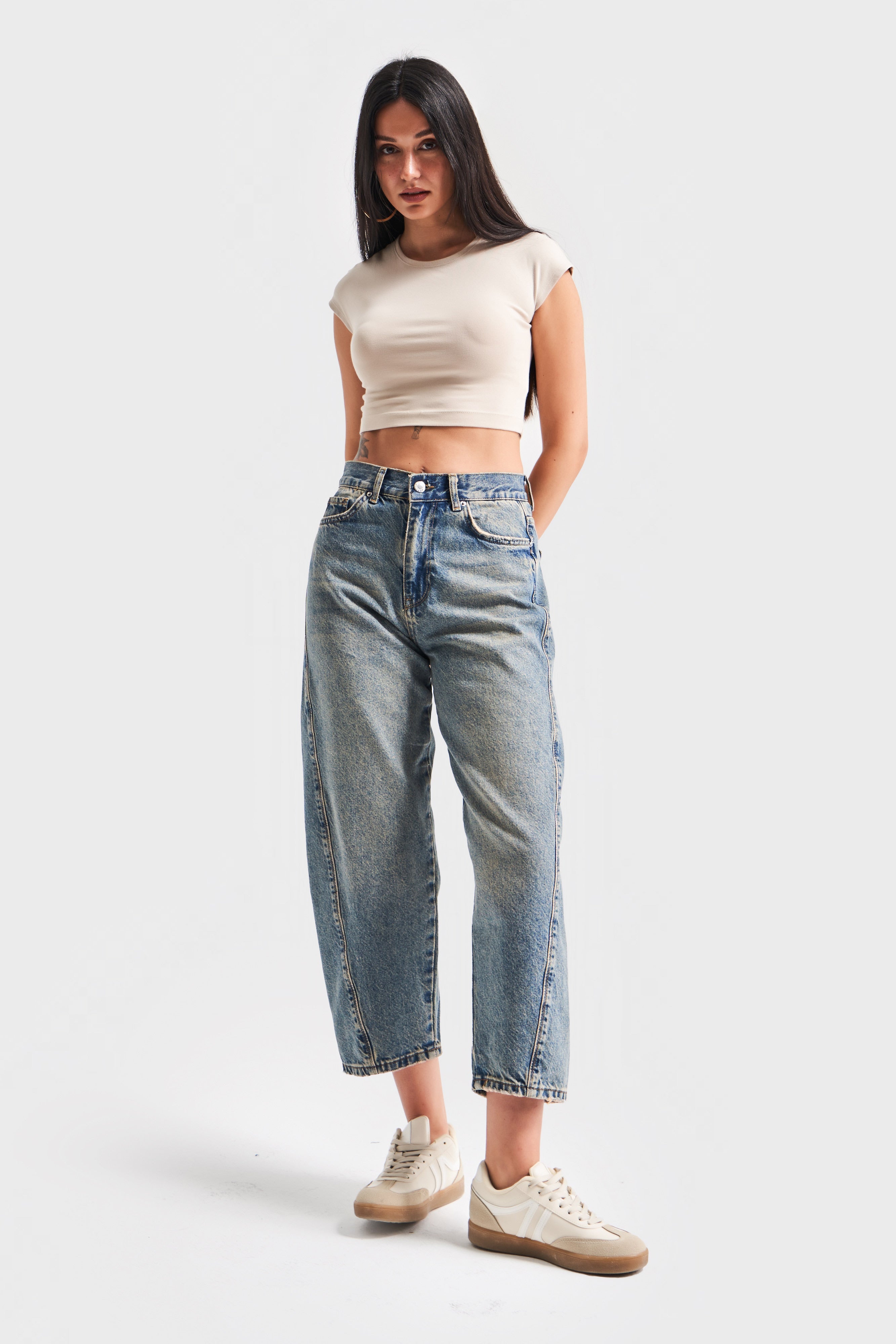 Kadın T.Kot Rengi Venüs 2s5-65 Carrot Fit Rahat Kesim %100 Koton Denim Jean