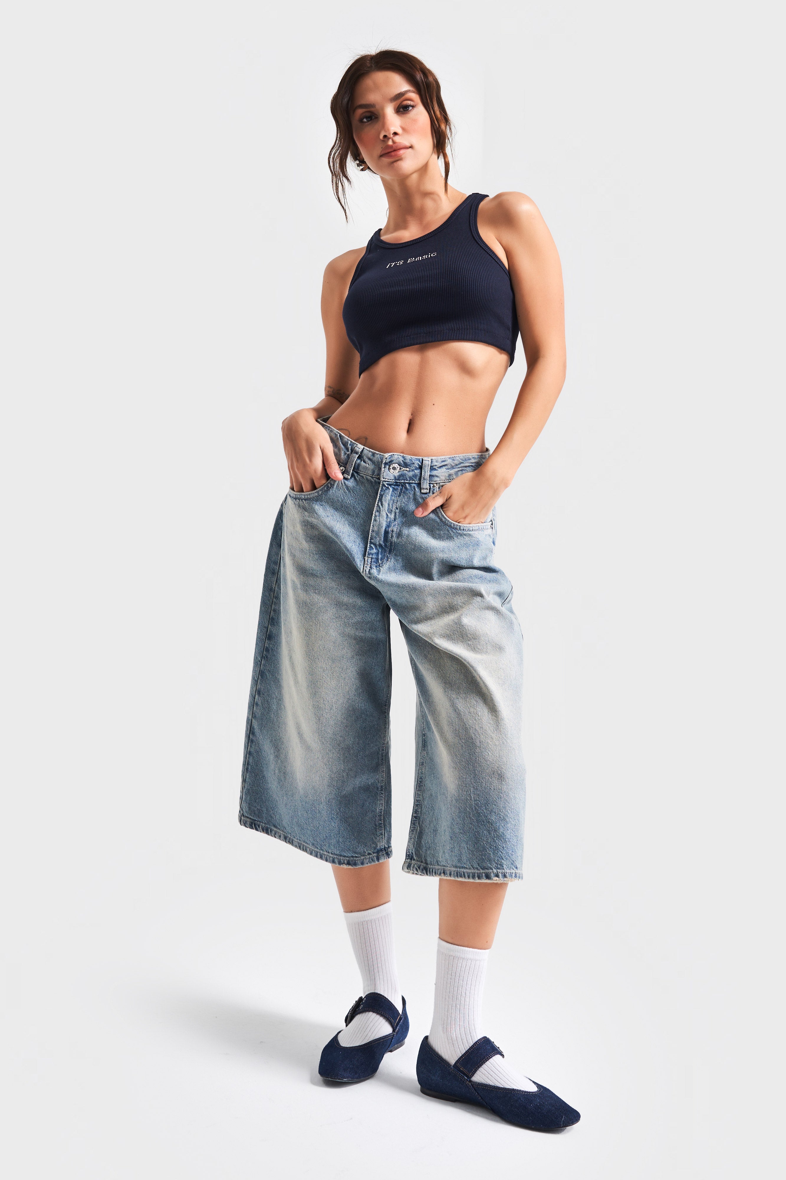 Женские джинсовые шорты T.Jeans, цвет 2S5-84, супер свободный крой, длина макси, 100% хлопок