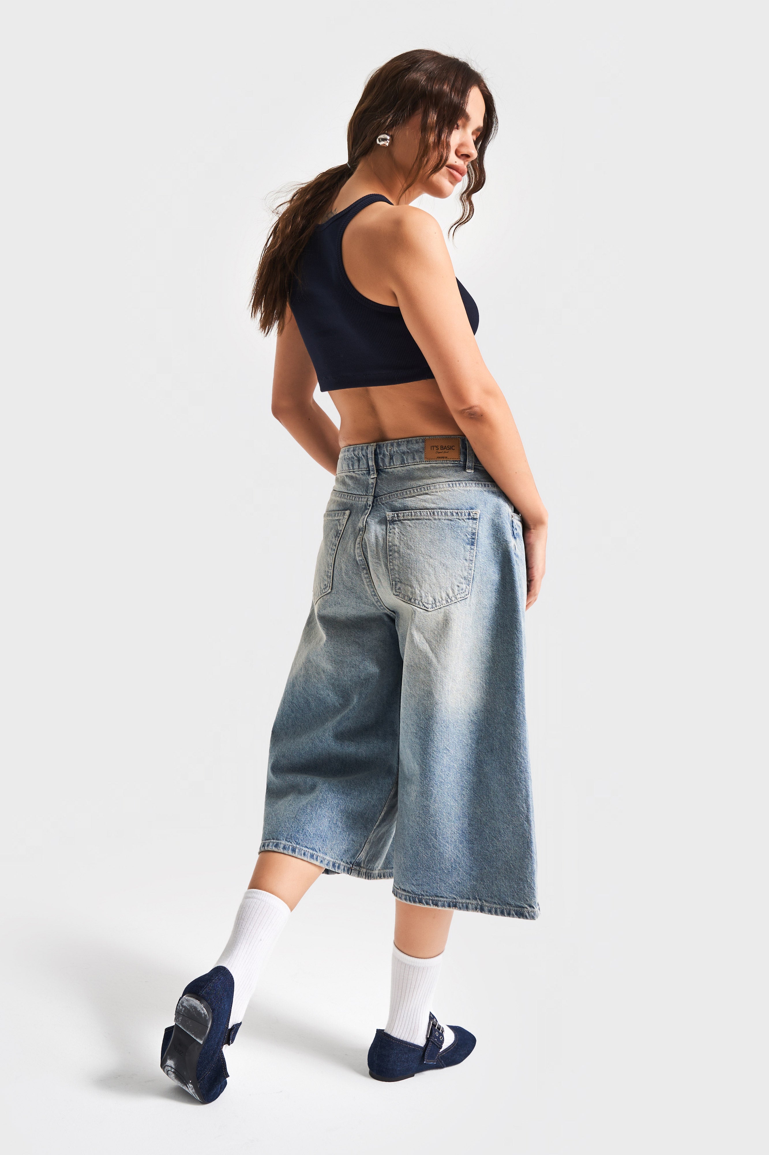 Женские джинсовые шорты T.Jeans, цвет 2S5-84, супер свободный крой, длина макси, 100% хлопок