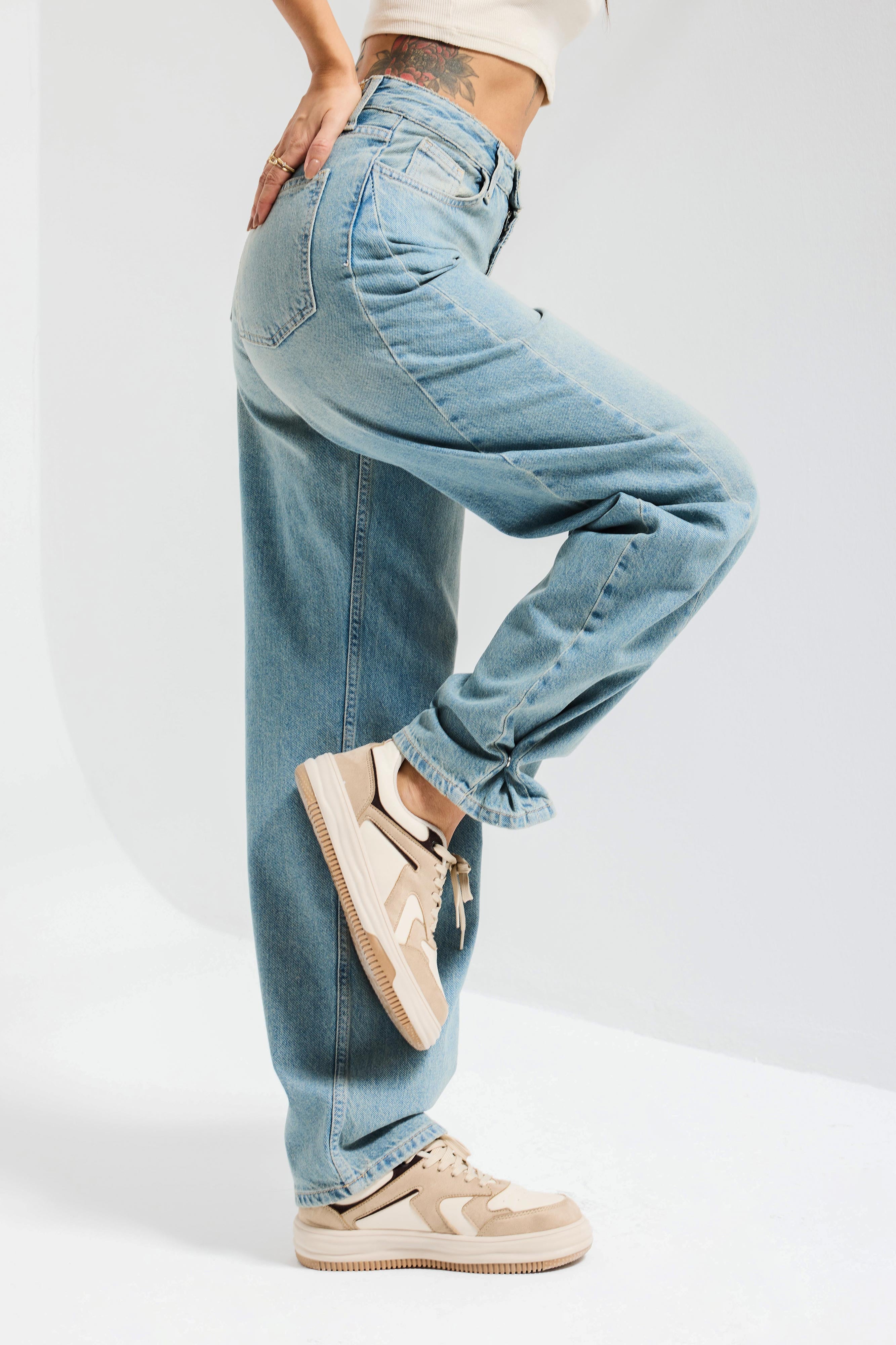 Kadın T.Kot Rengi 2s6-32 Mid Rise Trapered Fit %100 Koton Denim Jean