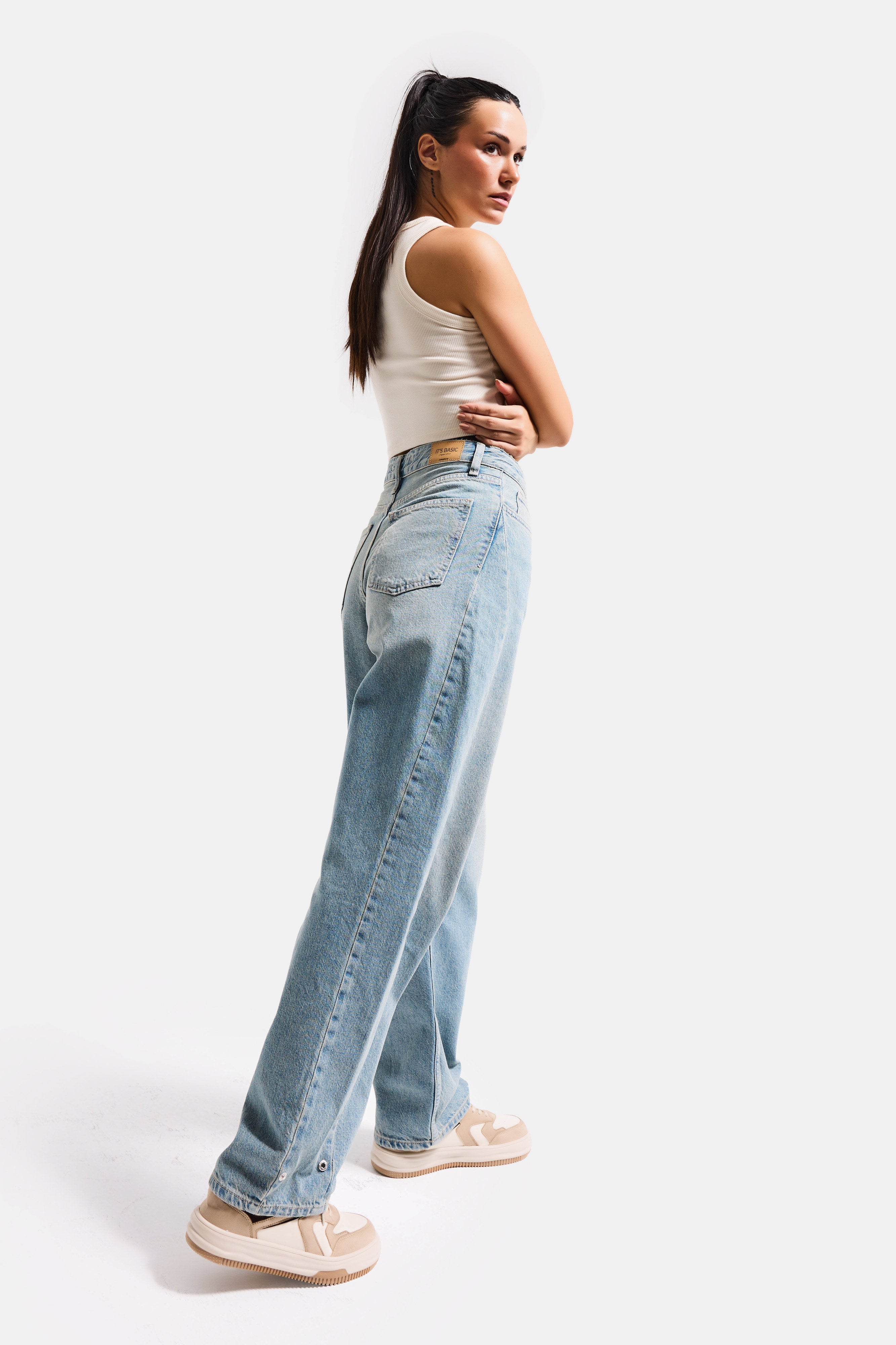 Kadın T.Kot Rengi 2s6-32 Mid Rise Trapered Fit %100 Koton Denim Jean