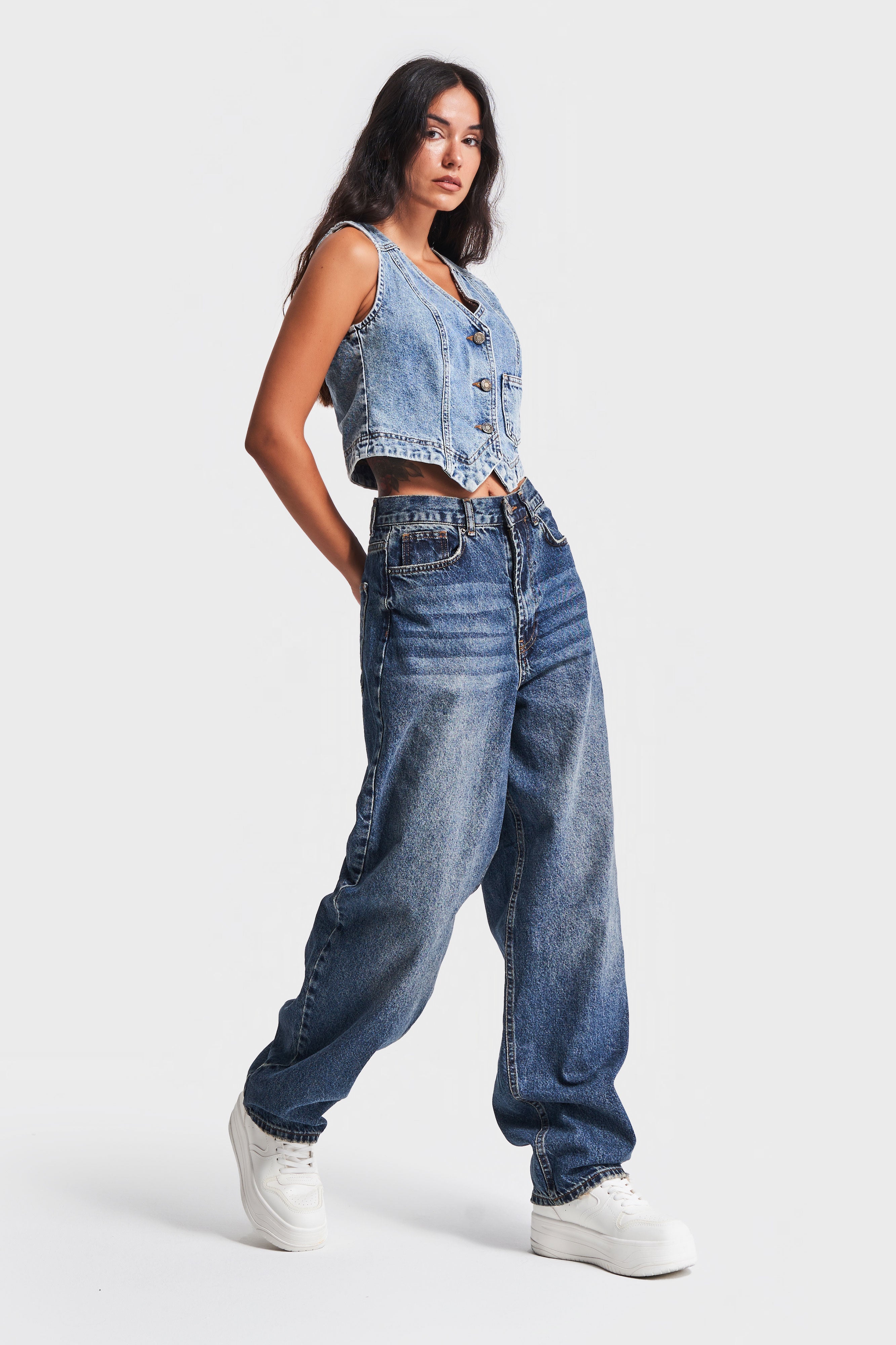 Women's T.Jeans Color 2w48 Skater Fir Loose Cut Denim