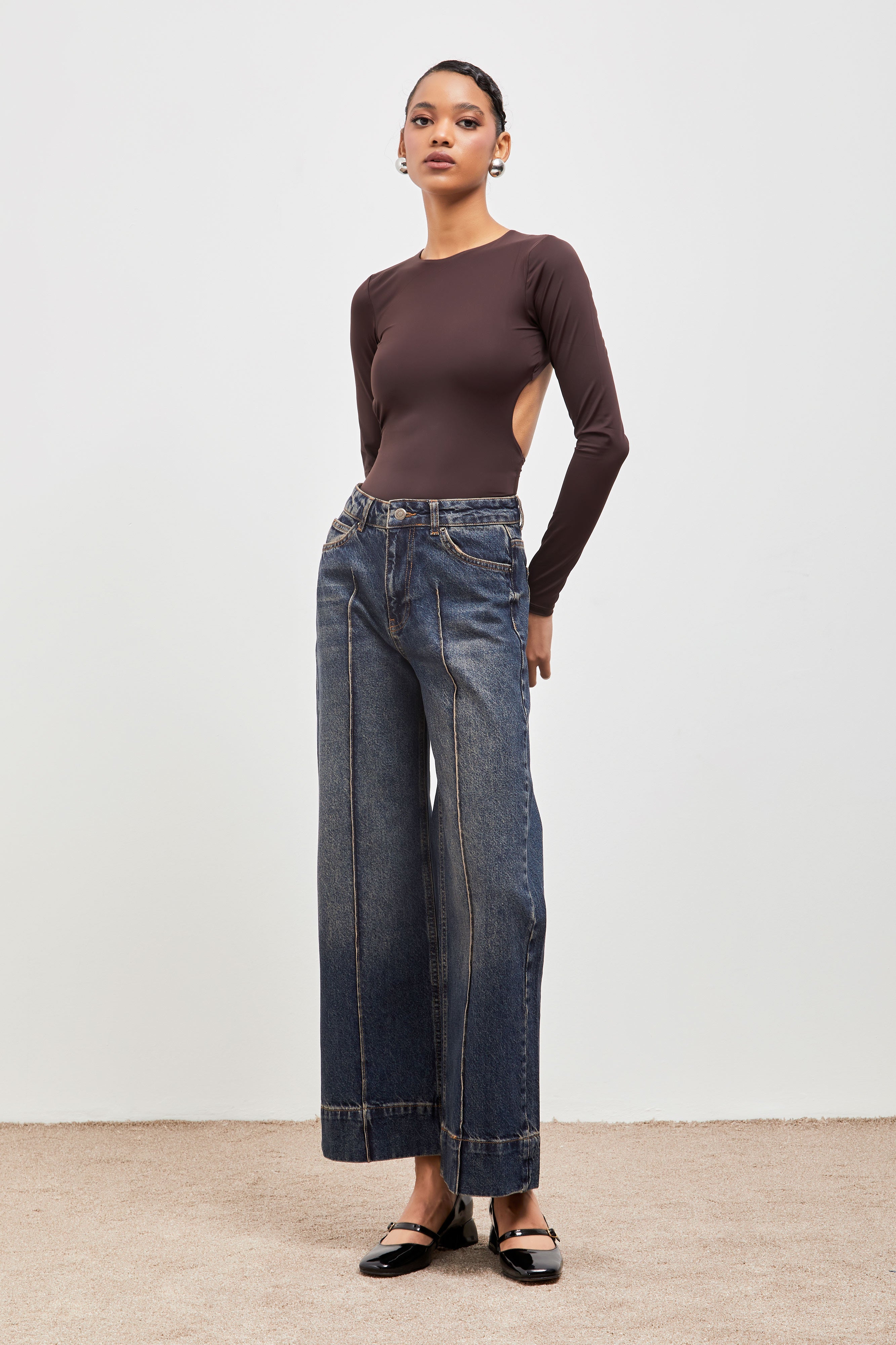 Kadın T.Kot Rengi 2w48 Wide Leg Cropped Fit %100 Koton Denim