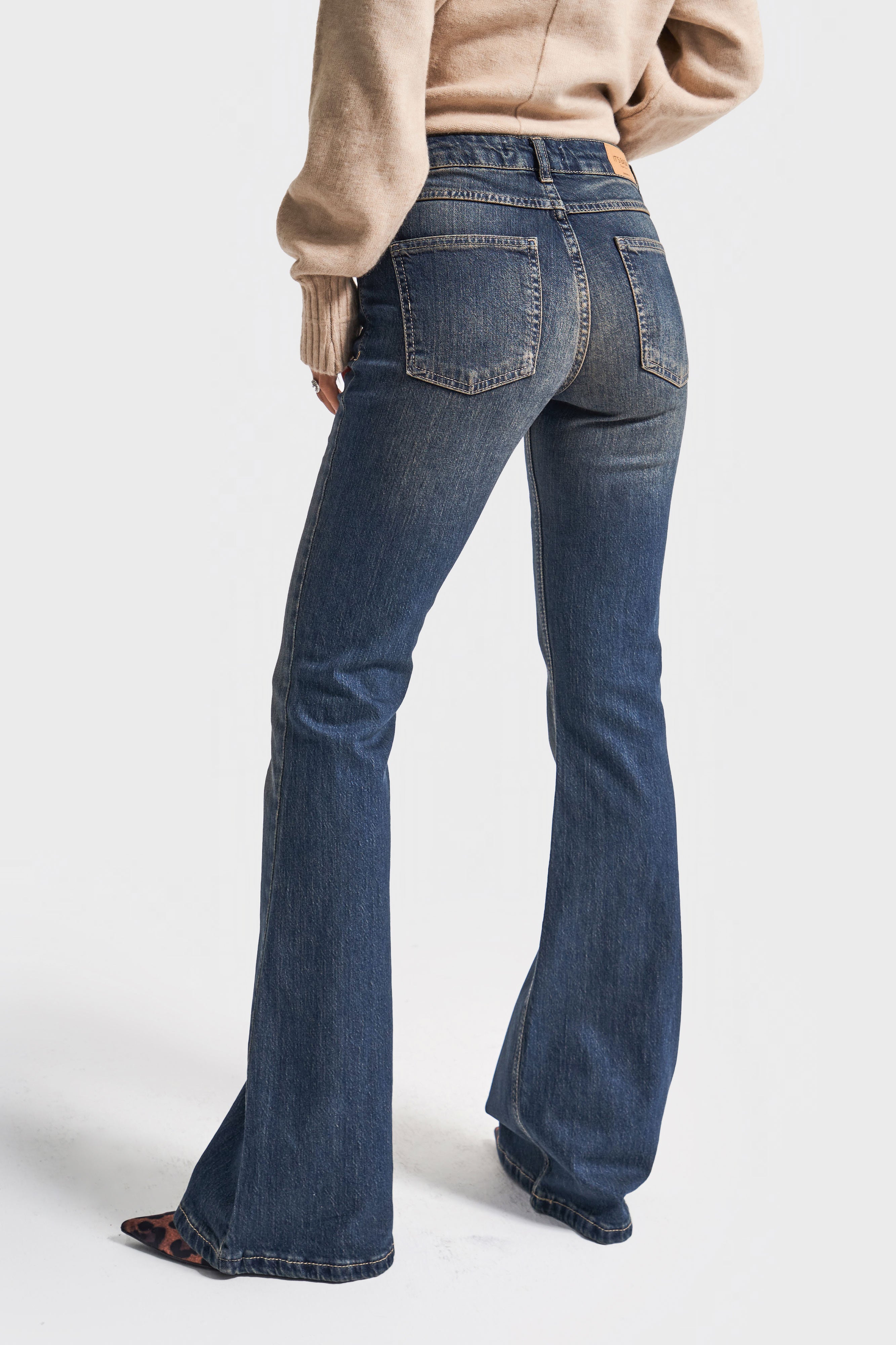 Kadın T.Kot Rengi 2w5-8 Mid Rise Flare Fit İç Boy 83cm Esnek Kumaş Denim Jean