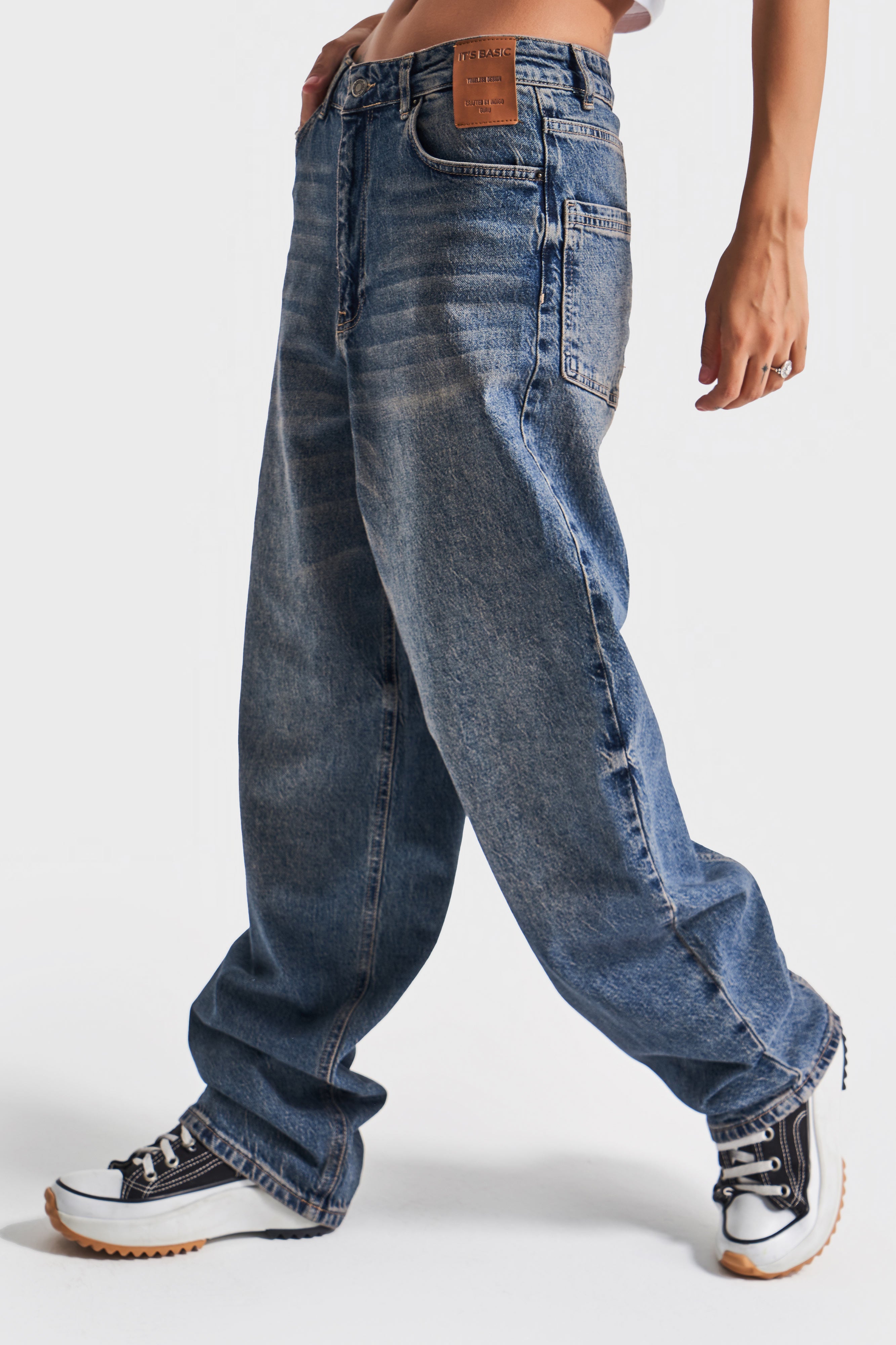 Kadın T.Kot Rengi 2w5-8 Skater Fit İç Boy 83cm Bol Kesim %100 Koton Denim Jean