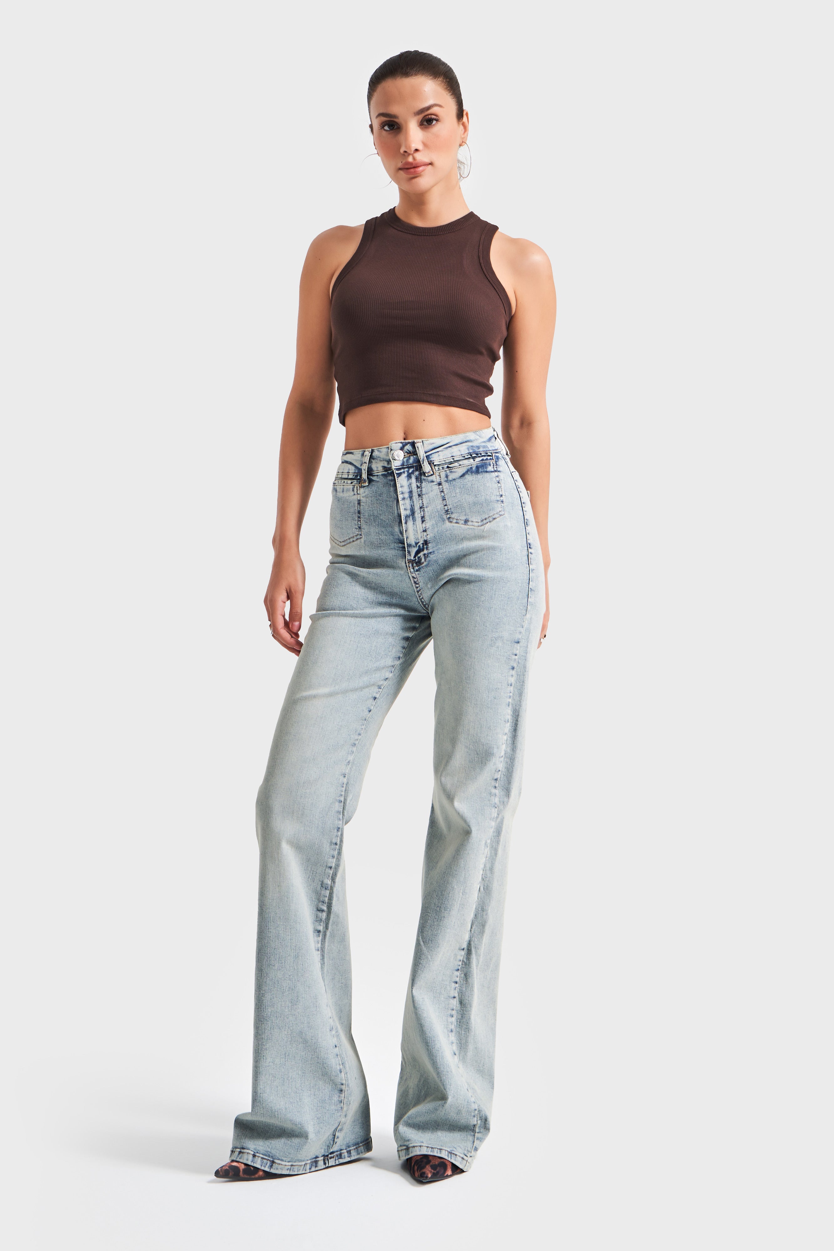 Kadın T.Kot Rengi 4s5-32 Flare Fit Esnek Likralı Kumaş İç Boy 83 cm Denim Jean