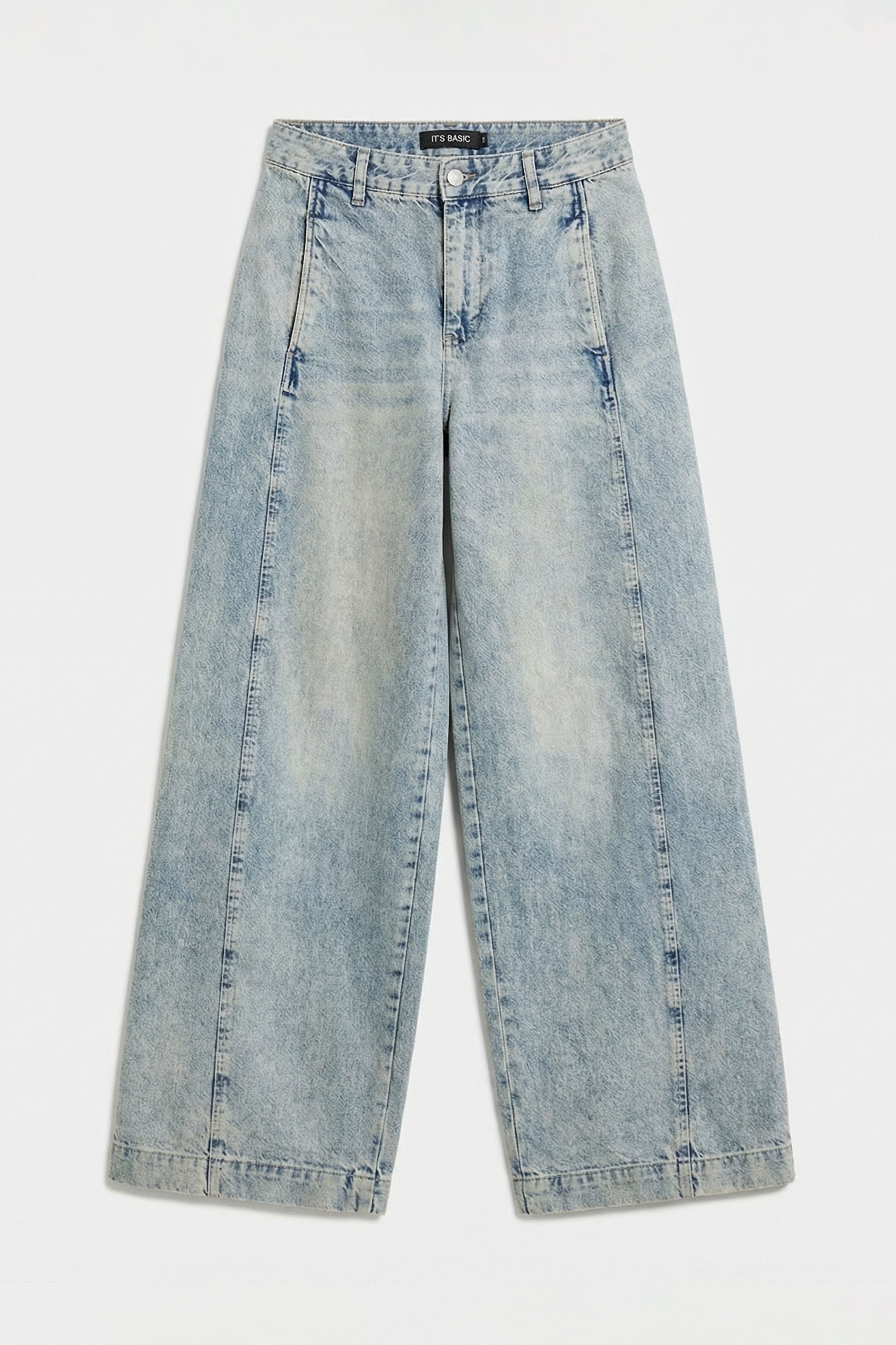 Kadın T.Kot Rengi 4s6-65 Süper Palazzo Fit Yandan Cepli Denim Jean