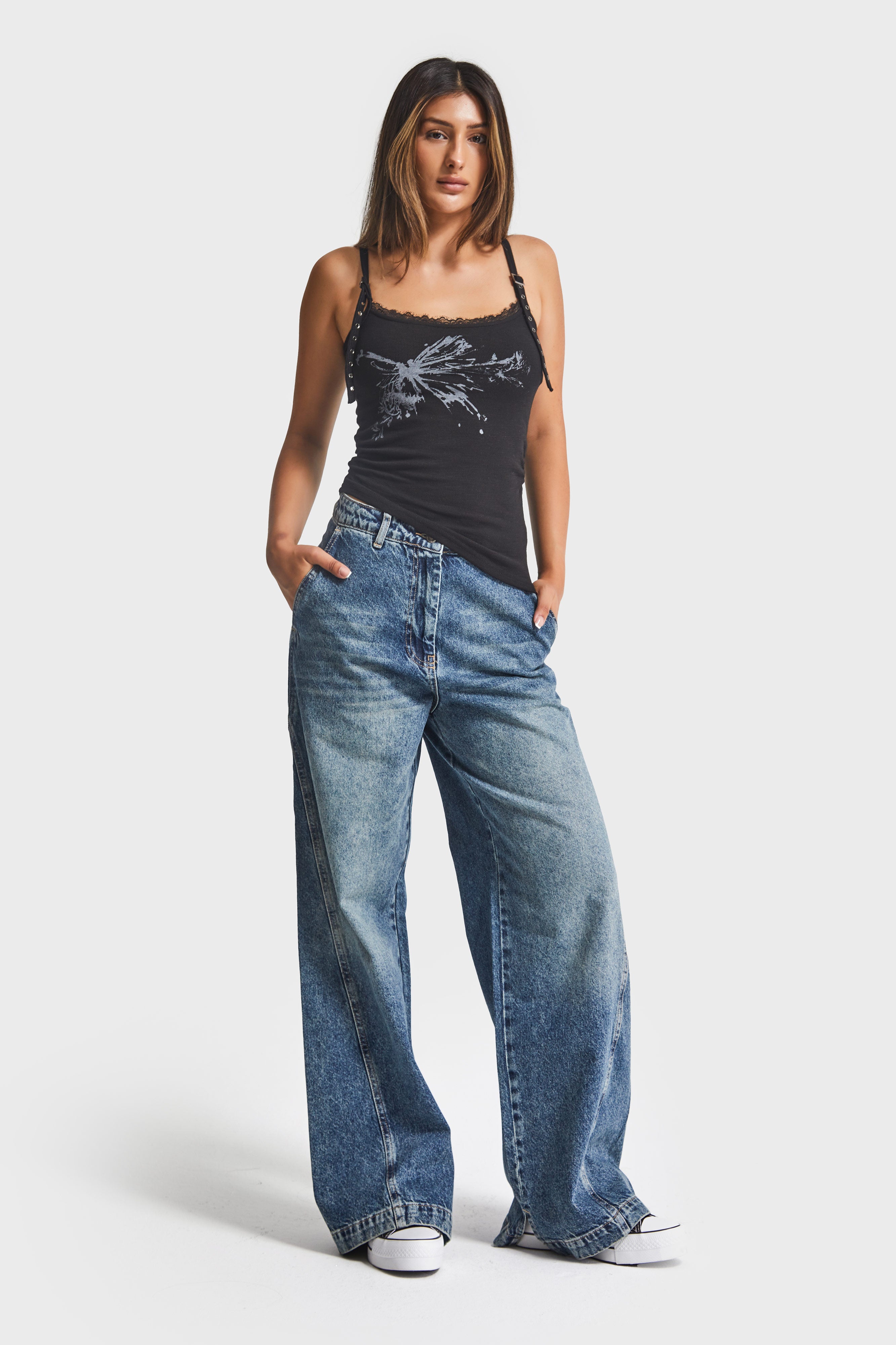 Dames T.Jeans kleur 4w5-31 Barrel Fit Loose Cut Binnenlengte 83cm 100% katoenen denim jeans
