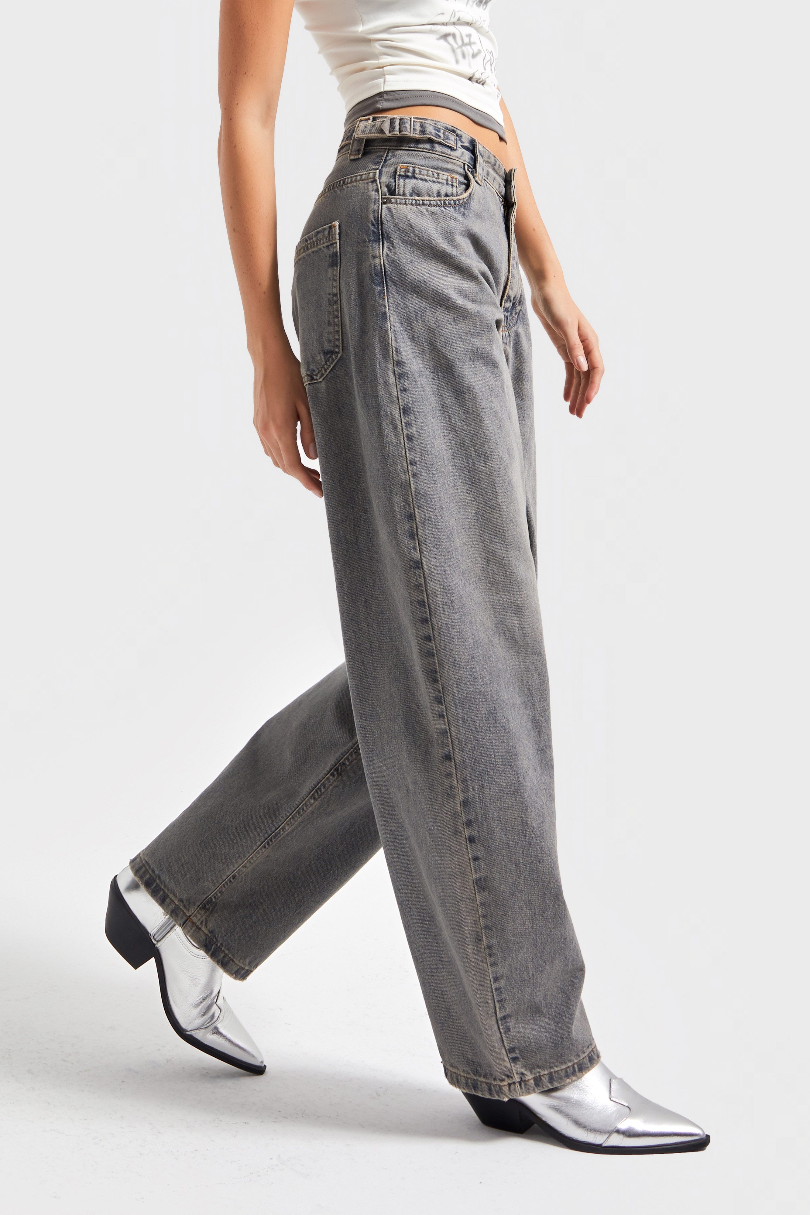 Kadın T.Kot Rengi Lotus 2w5-134 Baggy Fit İç Boy 83cm %100 Koton Denim Jean