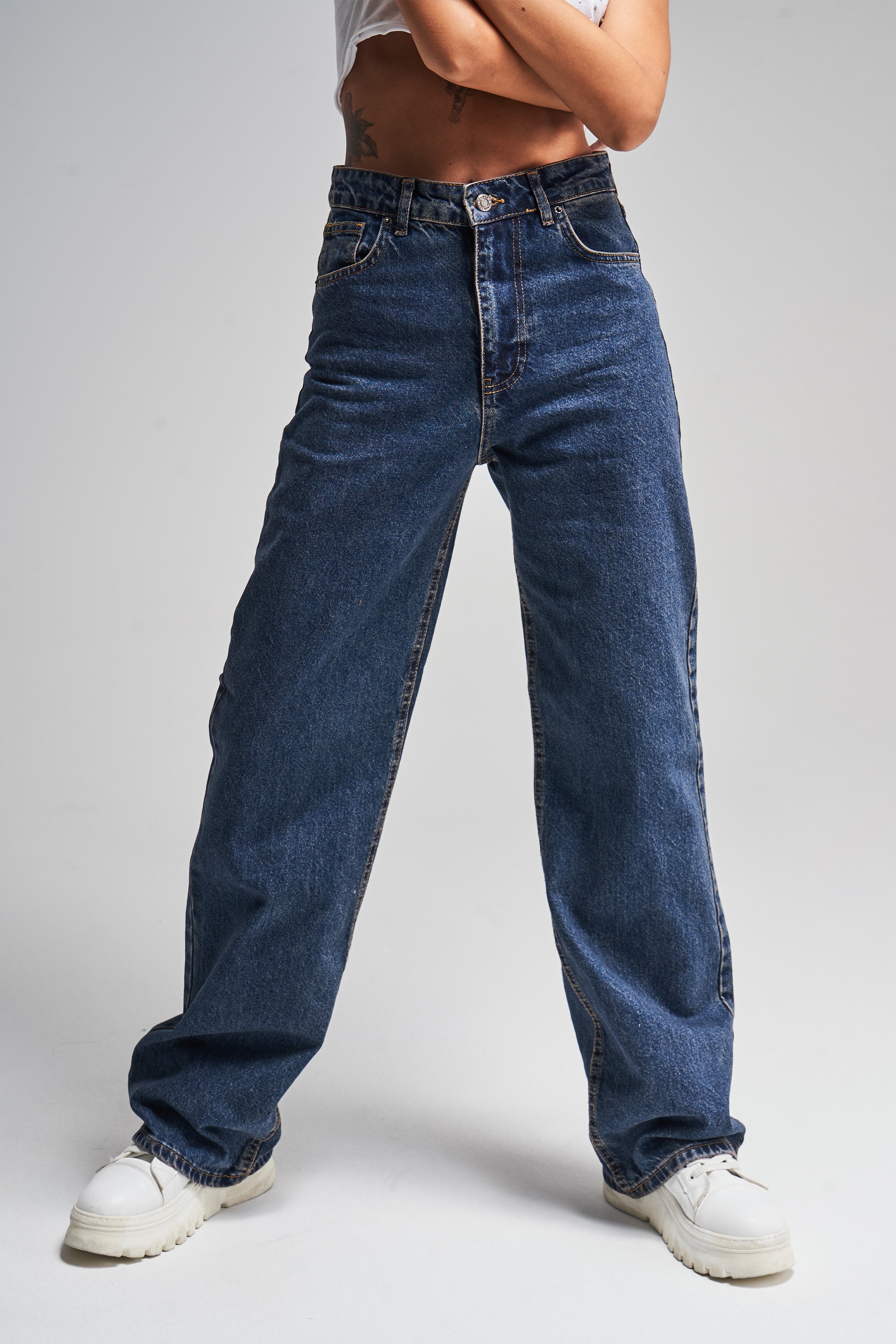 Kadın T.Kot Rengi Doris Straight Fit %100 Koton Denim