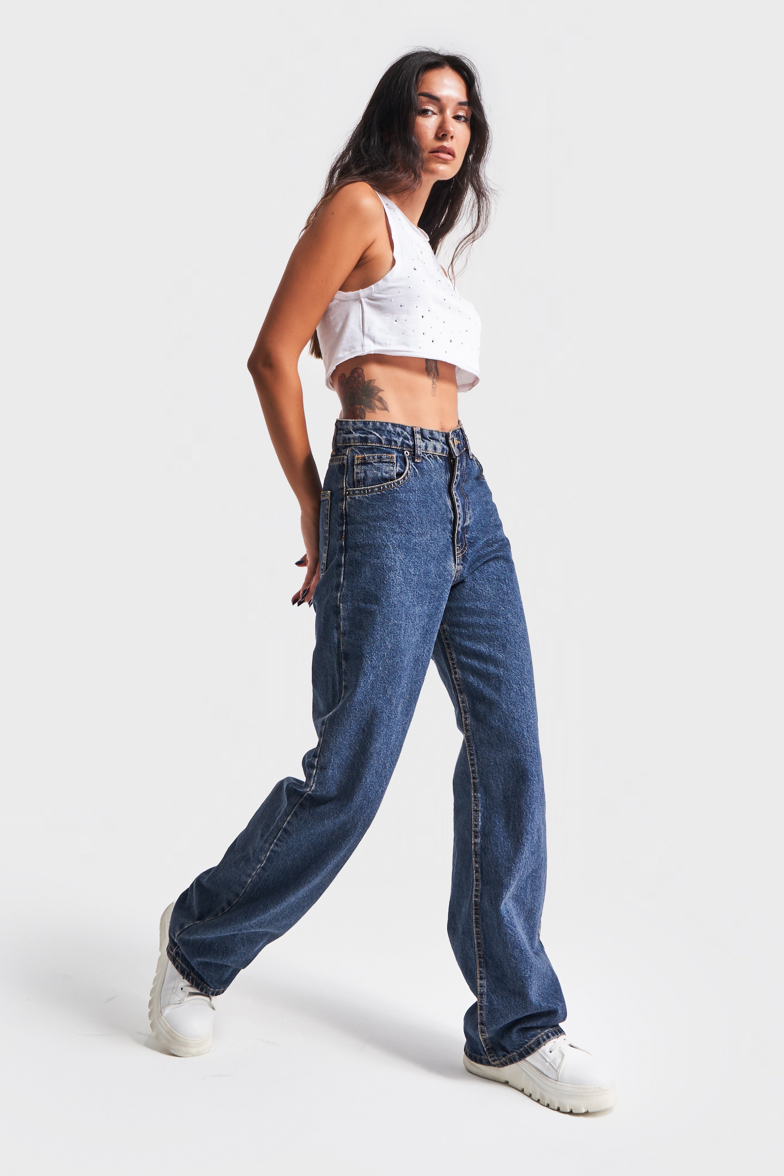 Kadın T.Kot Rengi Doris Straight Fit %100 Koton Denim