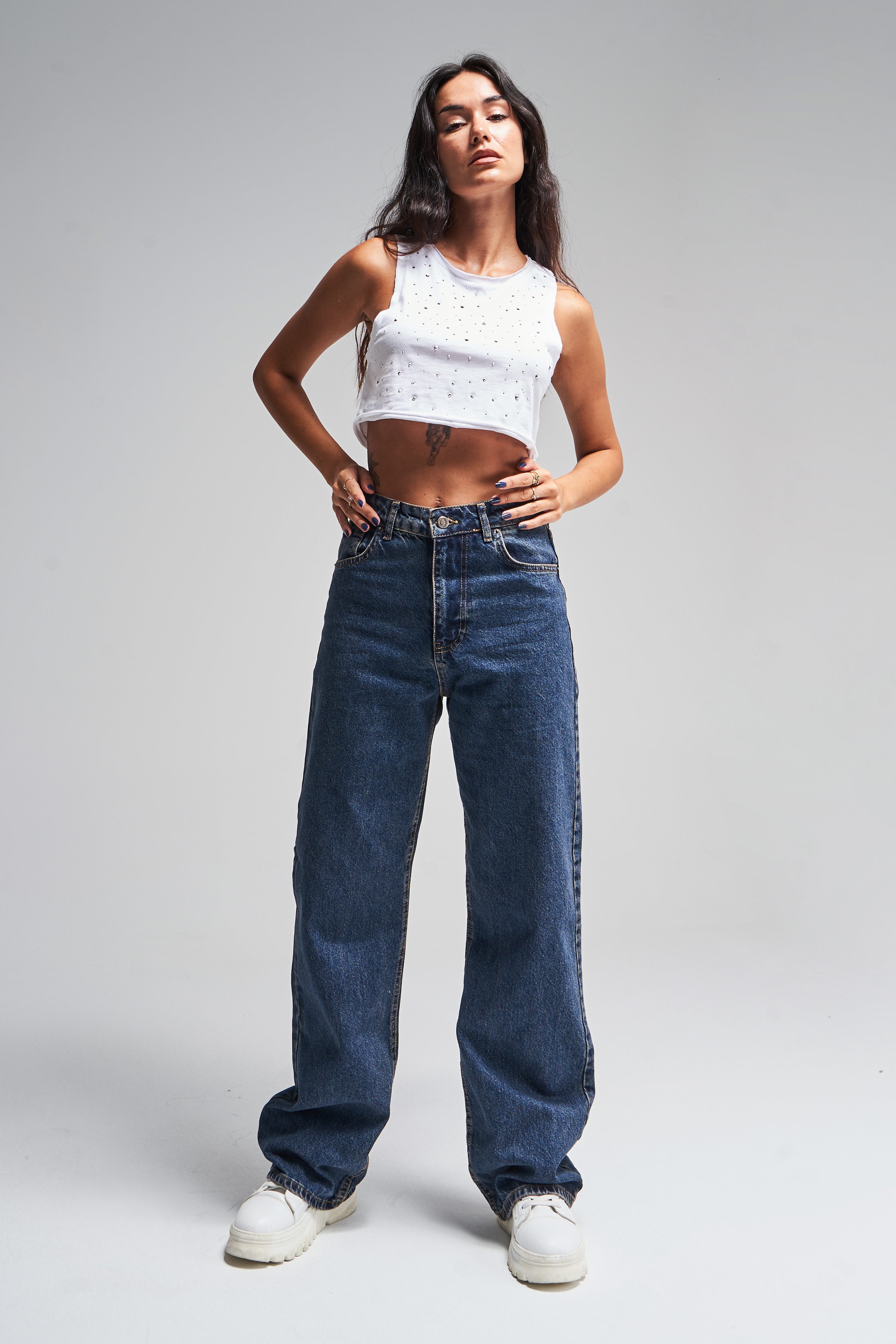 Kadın T.Kot Rengi Doris Straight Fit %100 Koton Denim