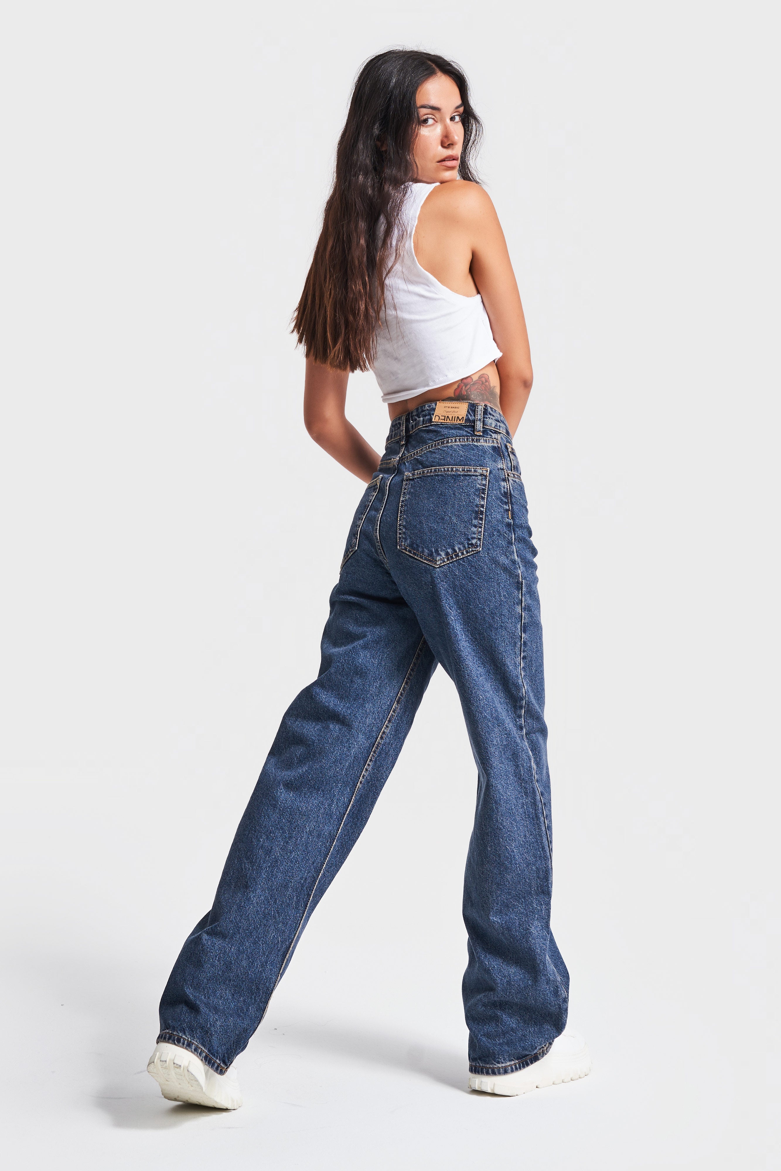 Kadın T.Kot Rengi Doris Straight Fit %100 Koton Denim