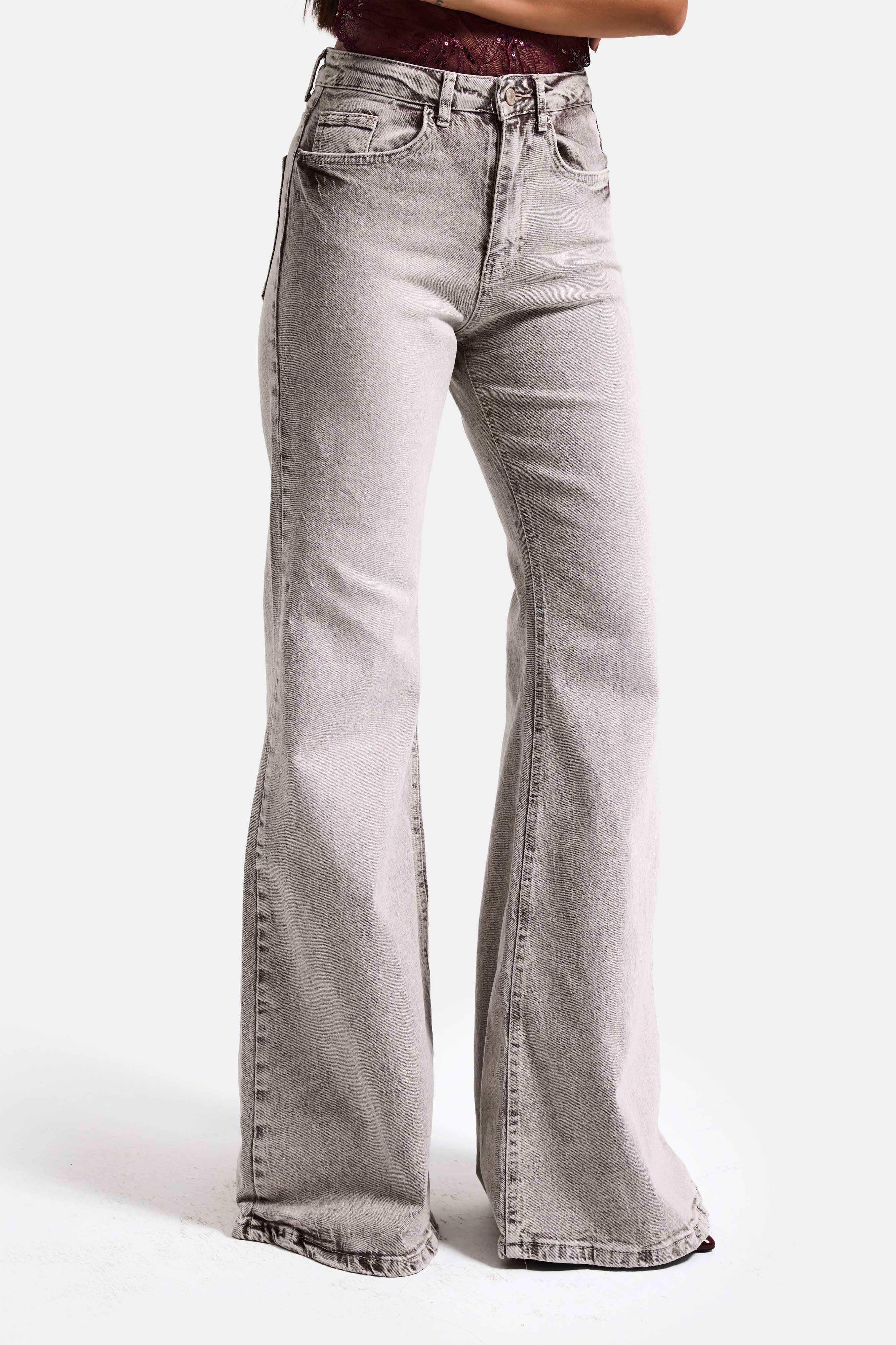 Kadın Taş Kot Rengi 4s6-158 Flare Fit Komfort Kumaş İç Boy 83cm Denim Jean