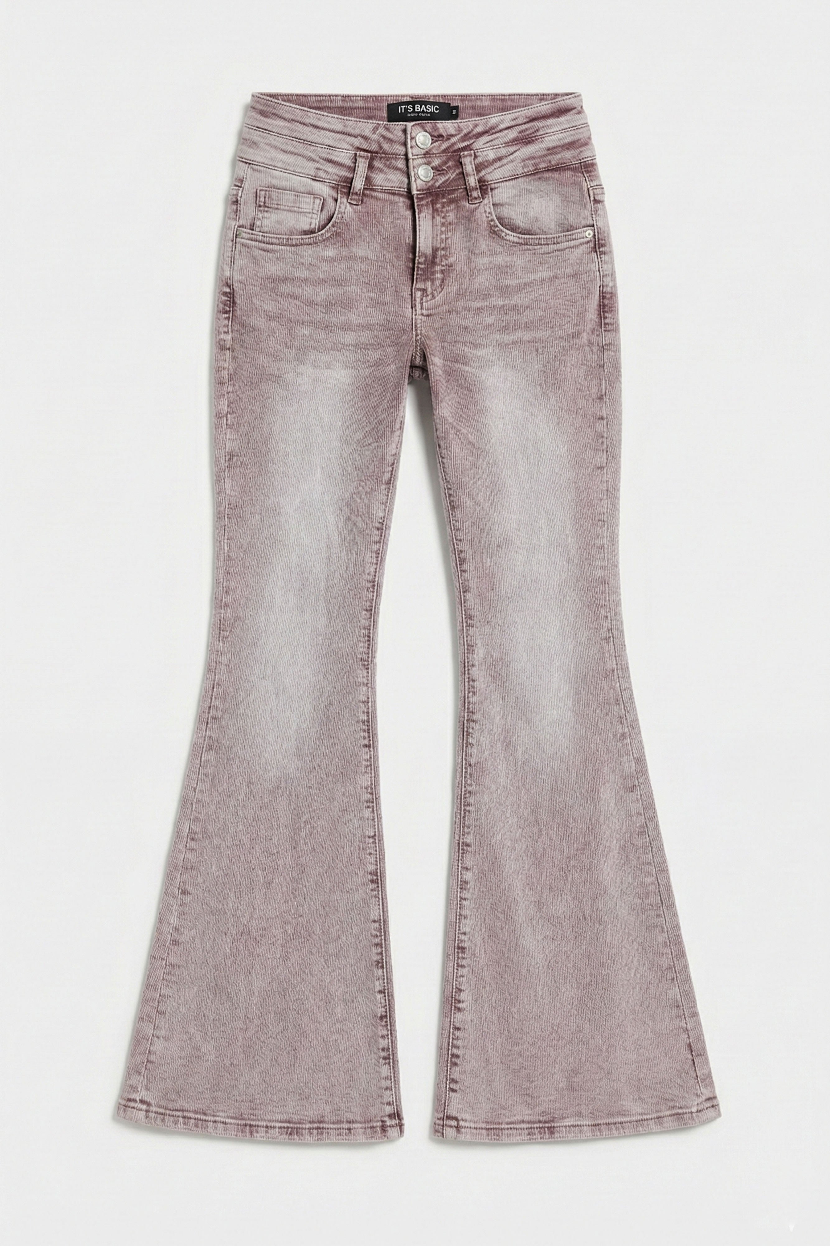 Kadın Taş Rengi 4s6-158 Flare Fit Esnek Kumaş Düşük Bel Denim Jean