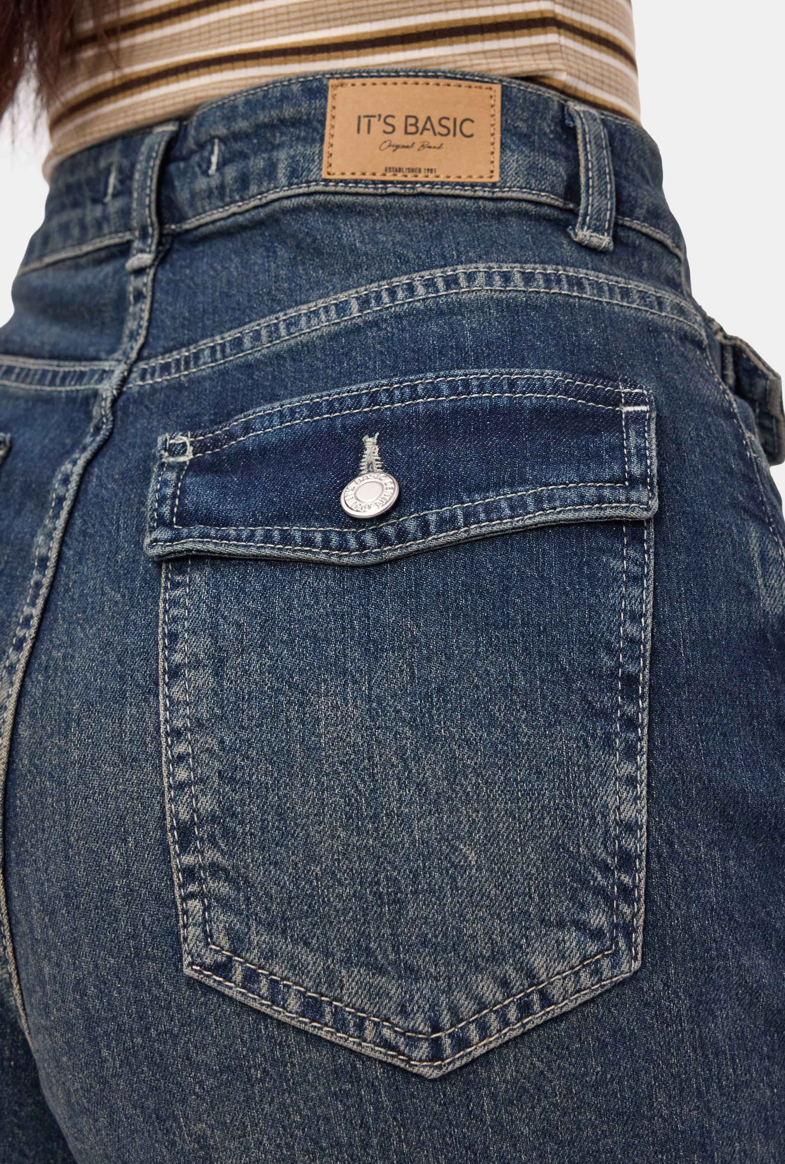 Kadın Tint 2s6-8 Relax Fit Midi Boy Esnek Kumaş Denim Şort