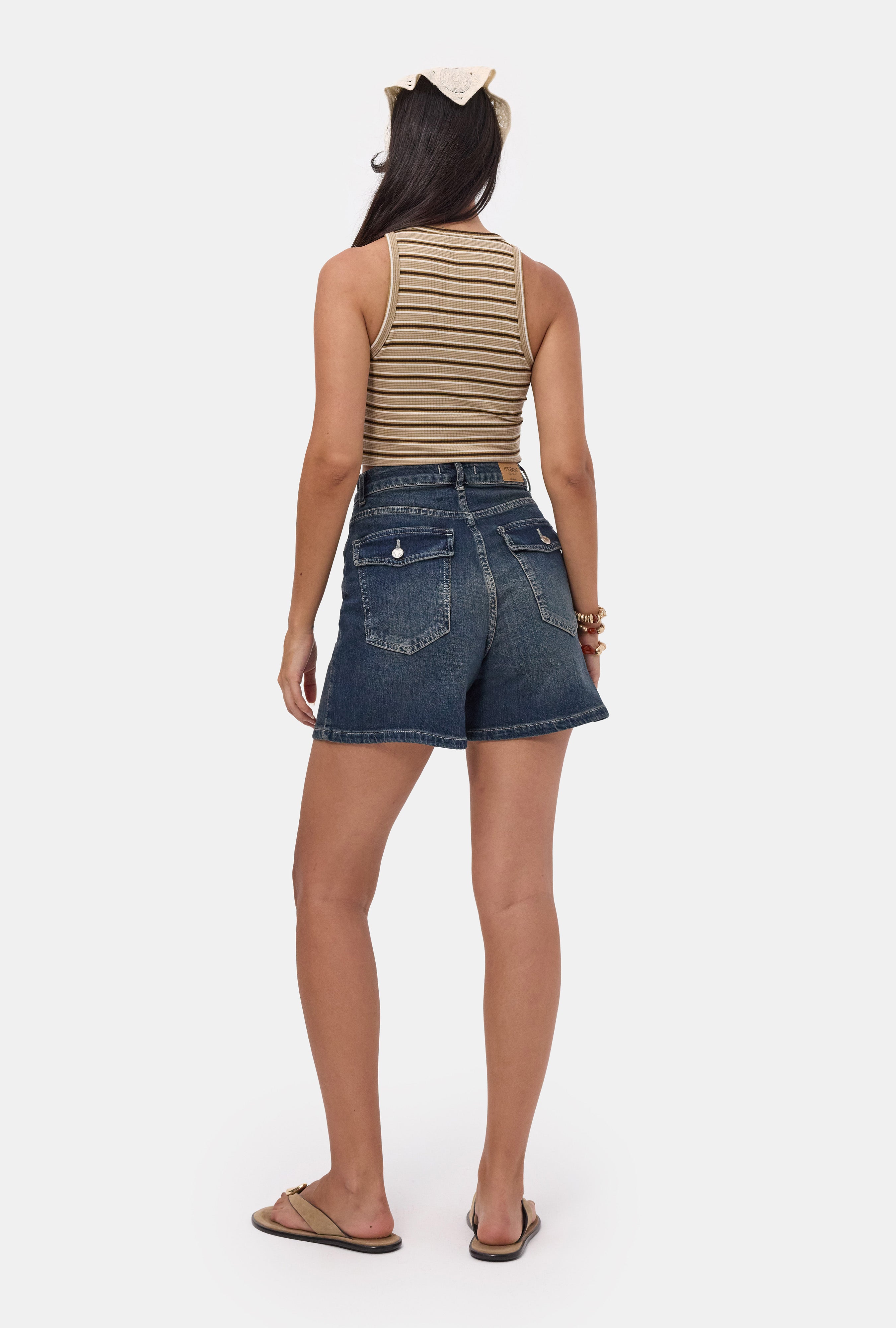 Kadın Tint 2s6-8 Relax Fit Midi Boy Esnek Kumaş Denim Şort