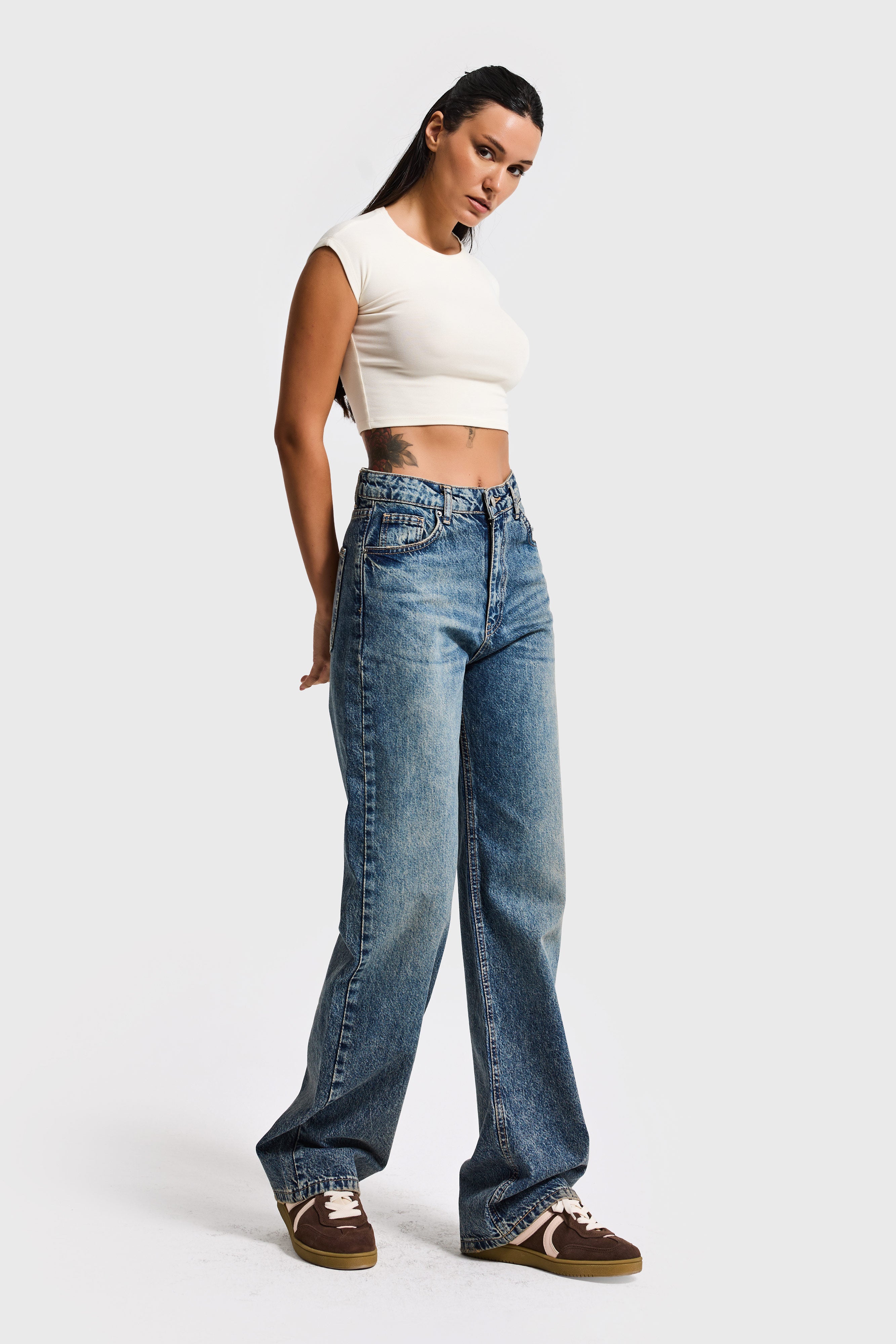 Kadın Tint Kot Doris 4s6-65 Straight Fit Yüksek Bel %100 Koton Denim Jean