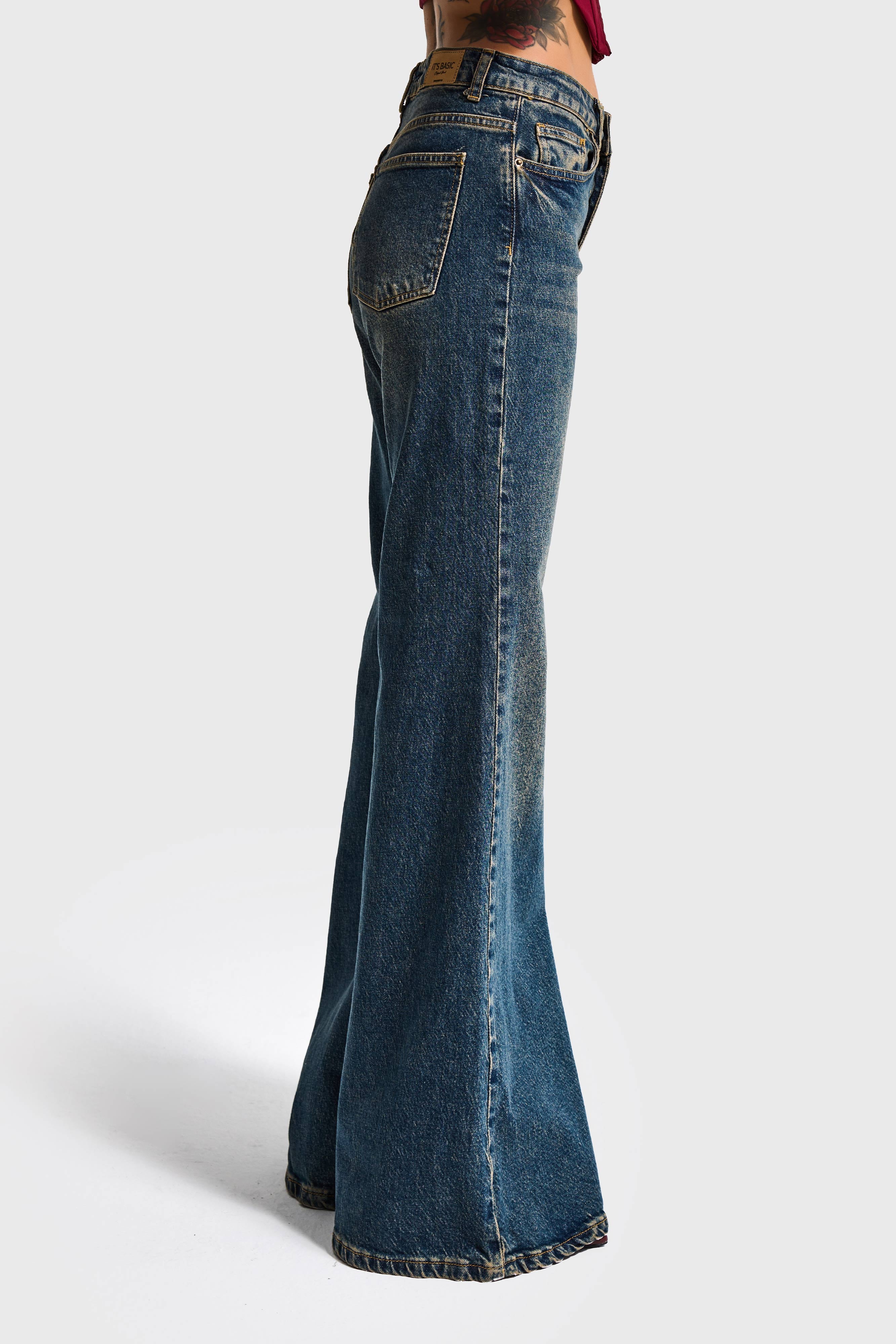 Kadın Tint Kot Rengi 2w5-8 Flare Fit Komfort Kumaş İç Boy 83cm Denim Jean