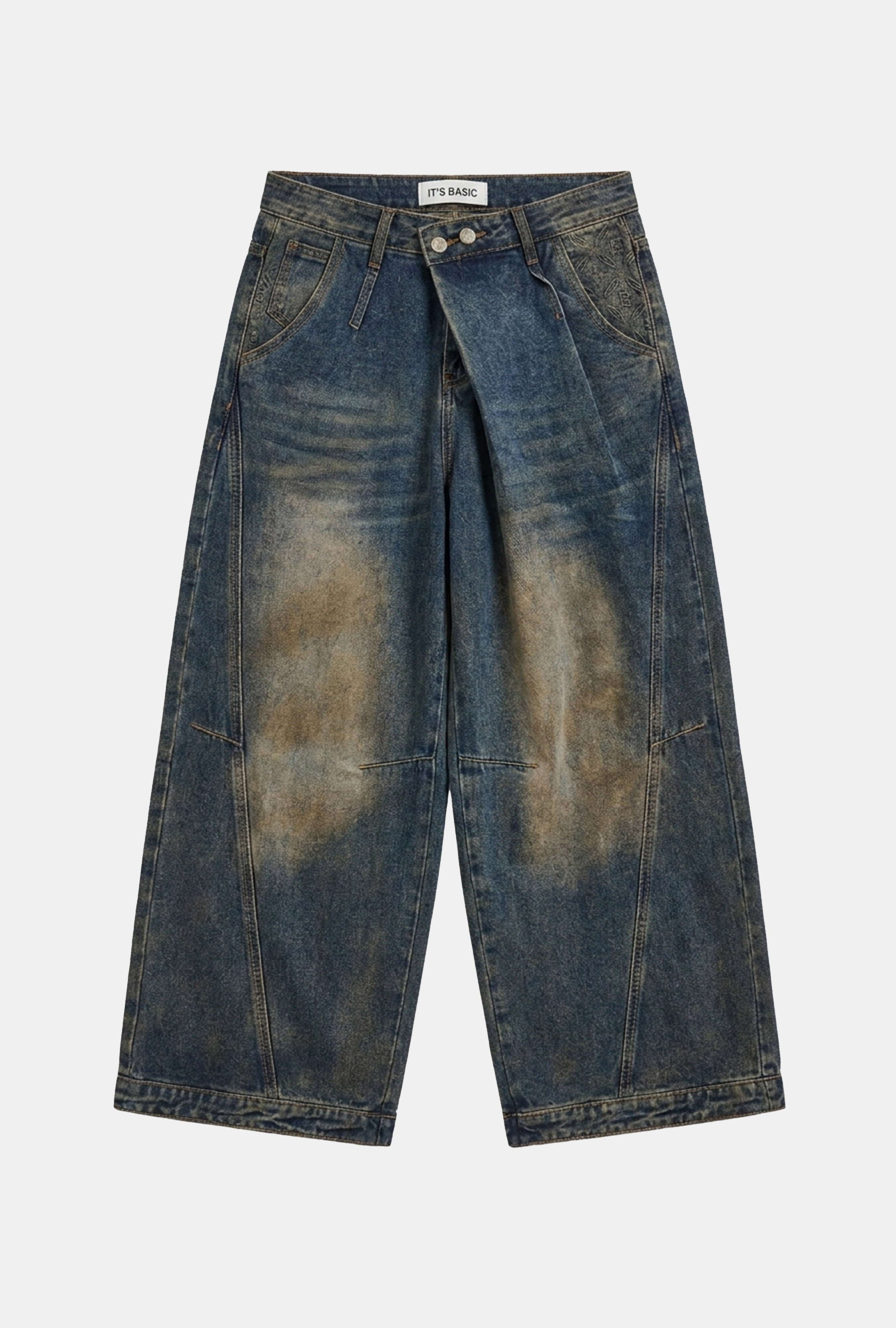 Kadın T.Kot Rengi Palazzo Baggy Fit T17T Özel Tasarım Denim Jean