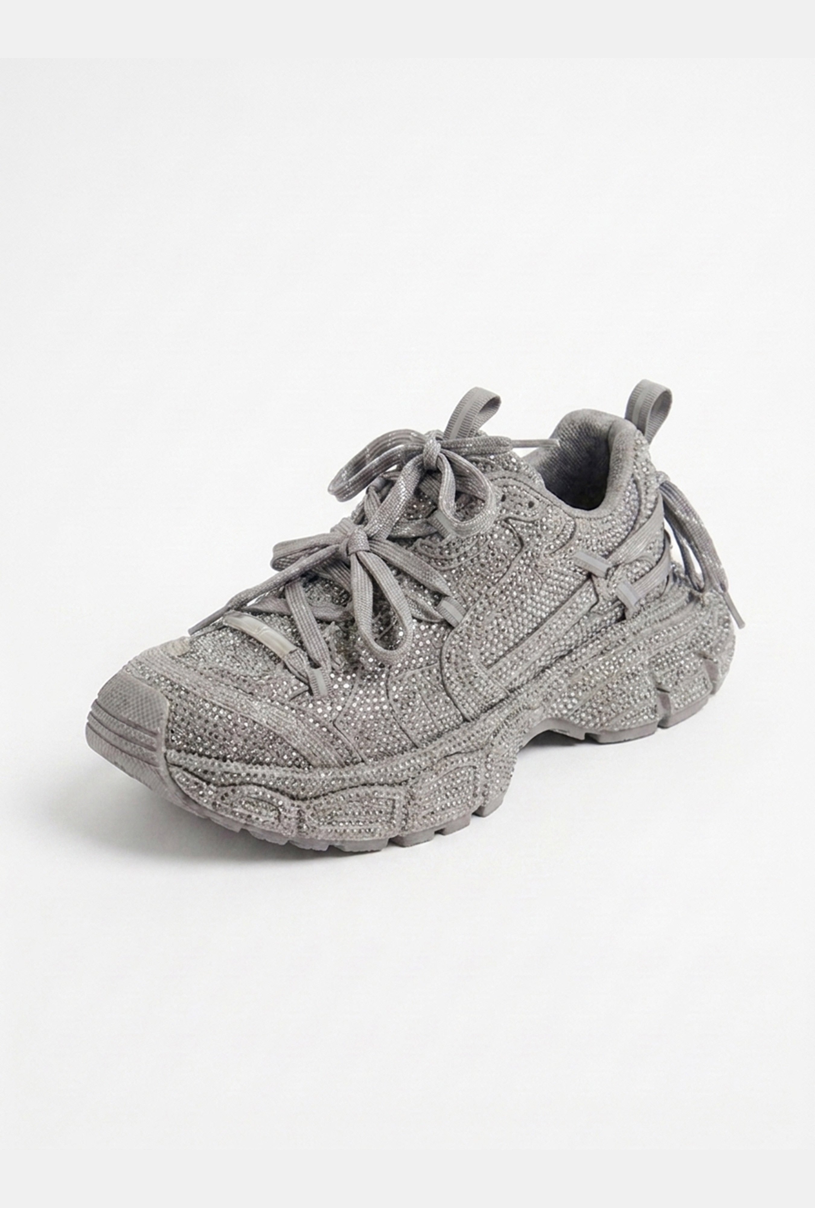 Kadın Silver T11 İthal Işıltılı Taş Kaplama Özel Tasarım Sneaker Ayakkabı