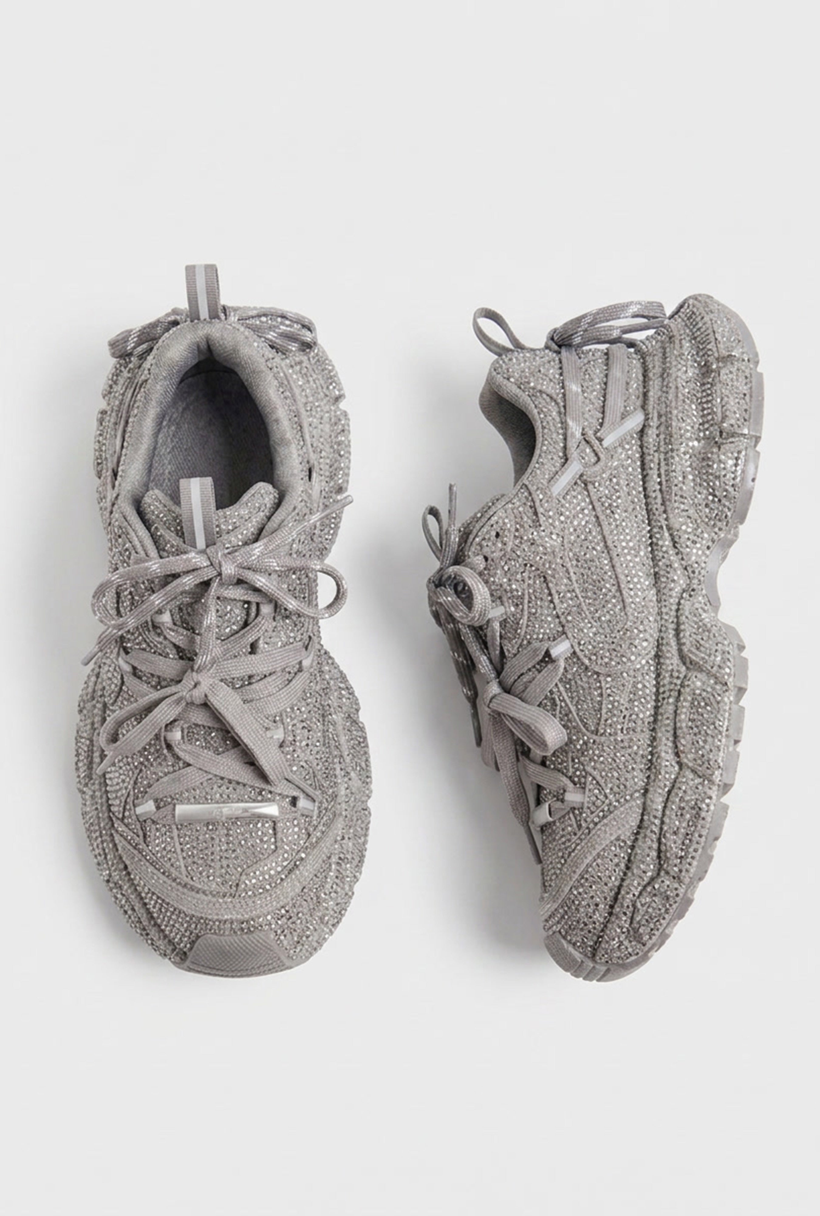 Kadın Silver T11 İthal Işıltılı Taş Kaplama Özel Tasarım Sneaker Ayakkabı