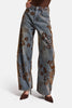 Women's T.Kot Colored s5-8 Special Flock Pattern Skater Fit Design Denim Jean